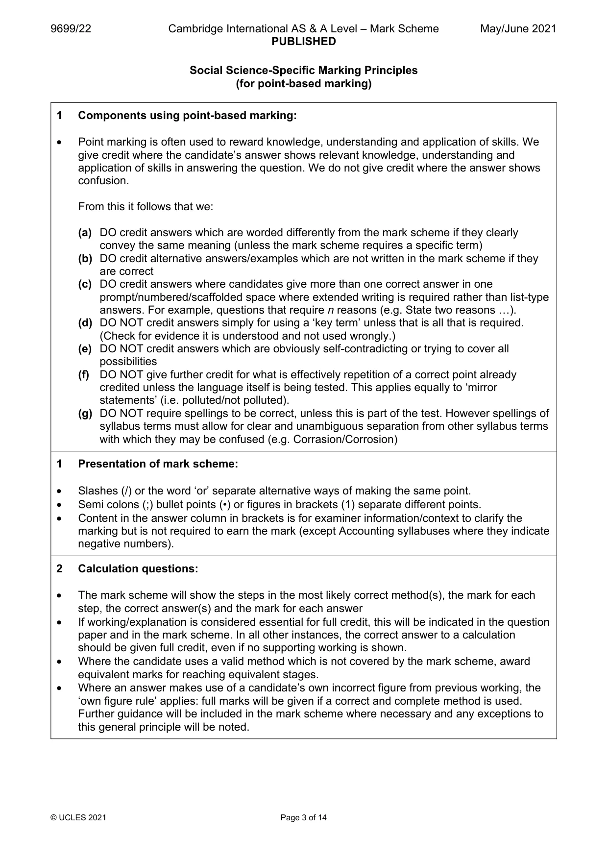 Mark scheme, page 3 of 14