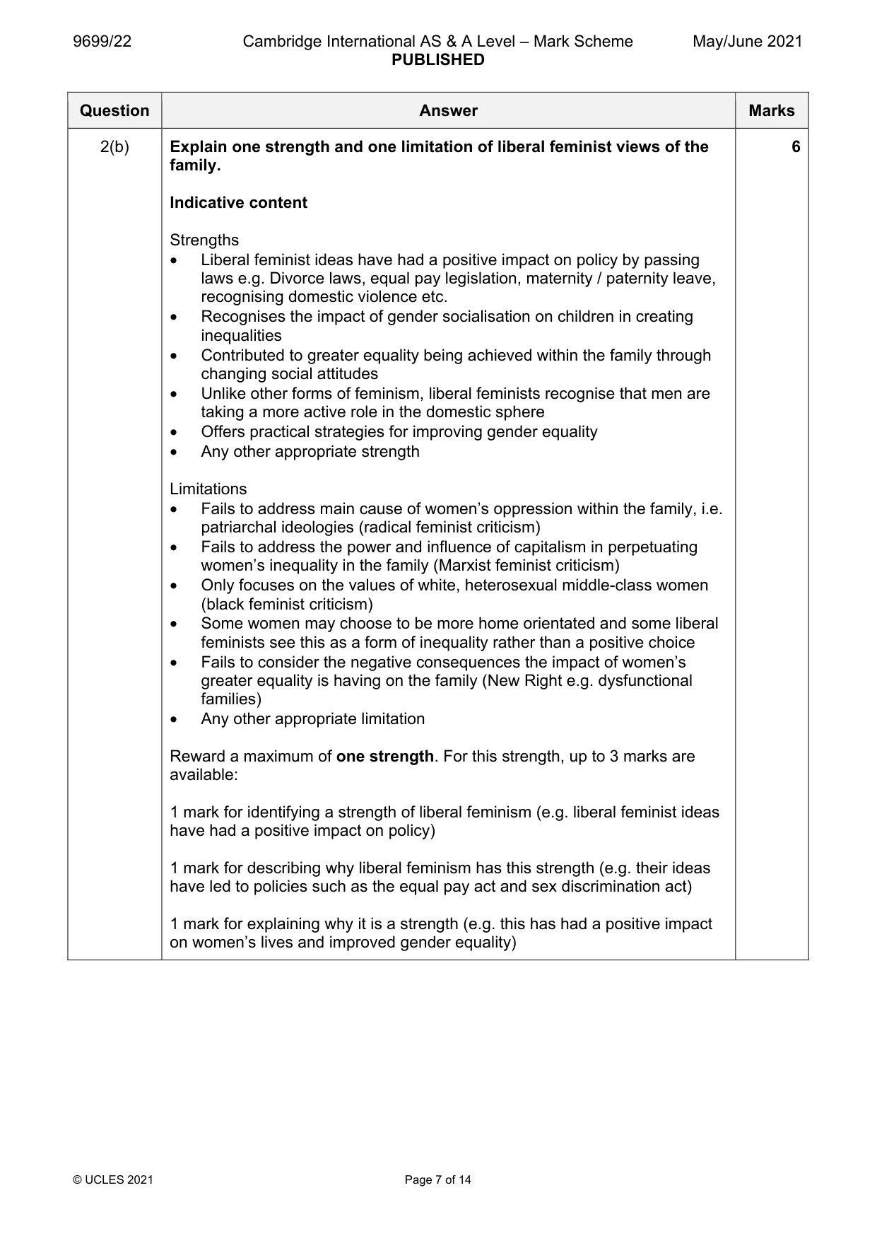 Mark scheme, page 7 of 14