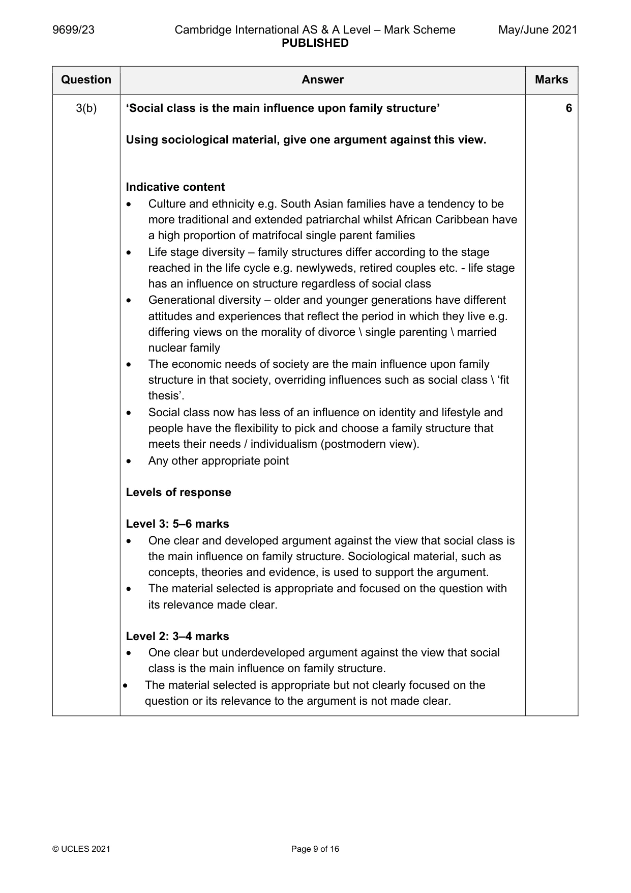 Mark scheme, page 9 of 16