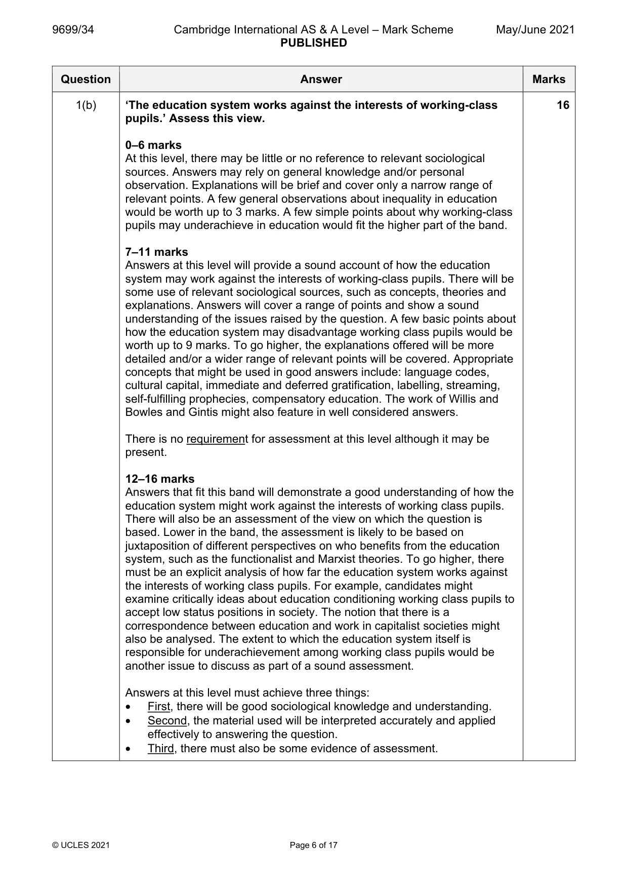 Mark scheme, page 6 of 17