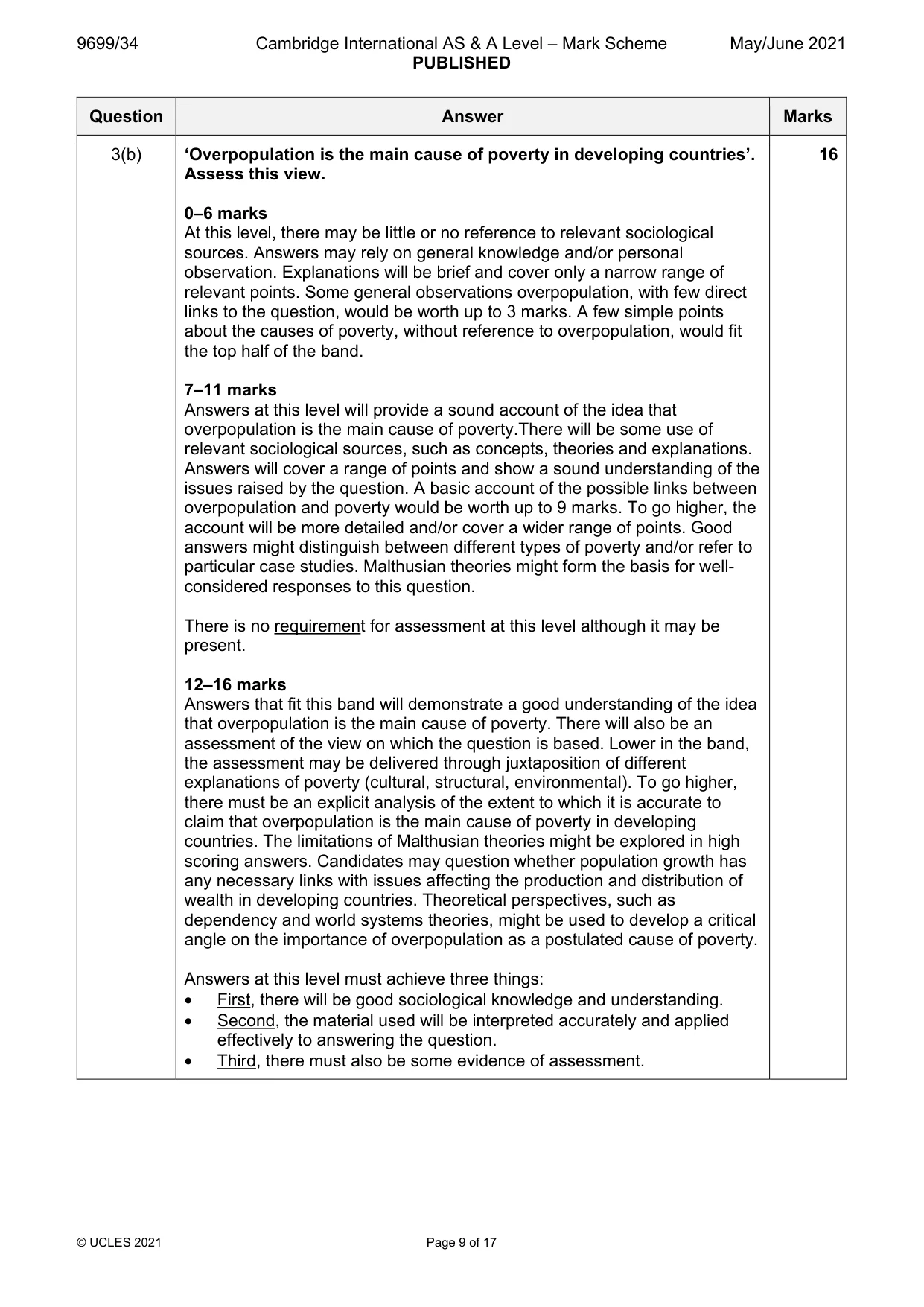 Mark scheme, page 9 of 17