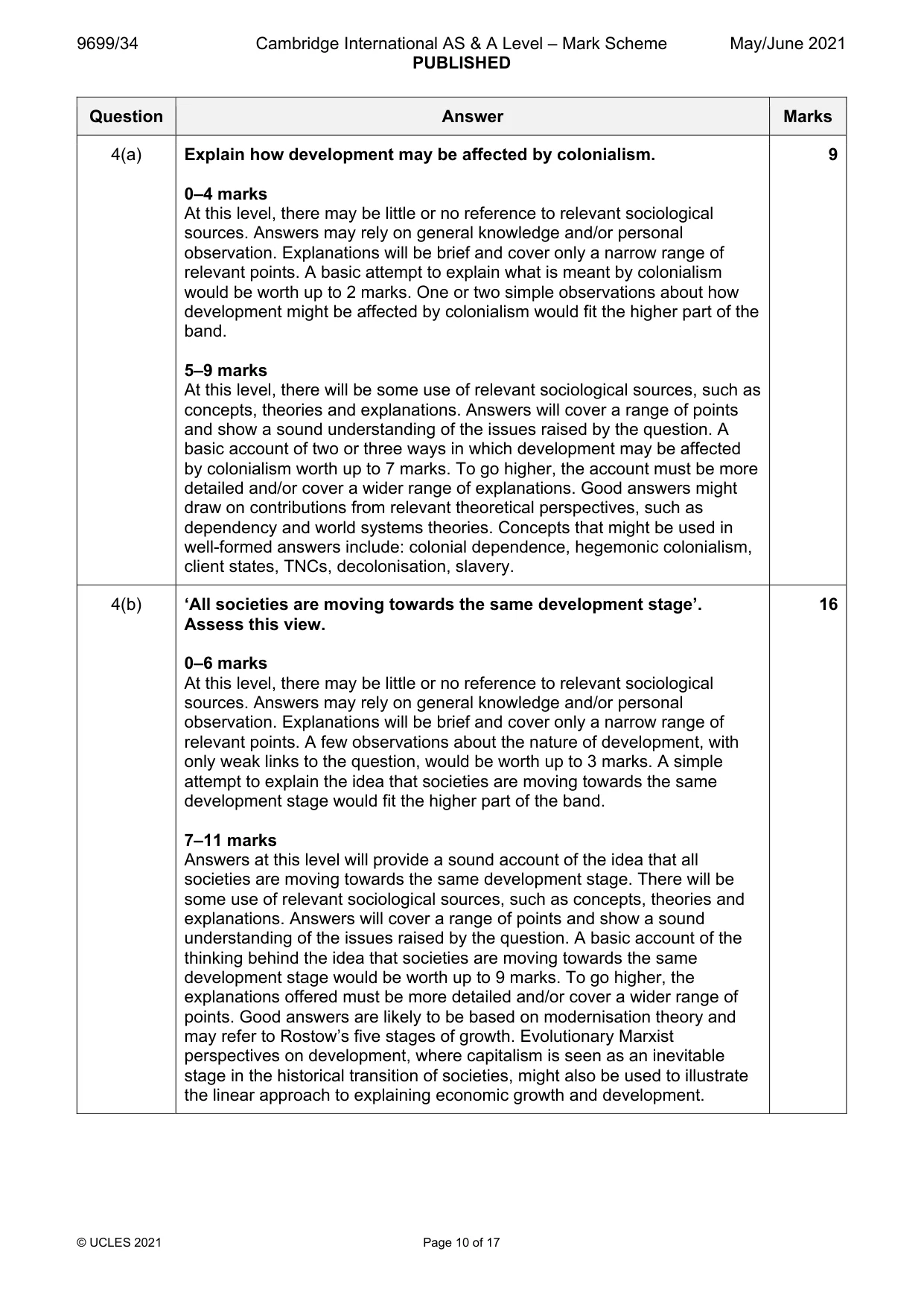 Mark scheme, page 10 of 17