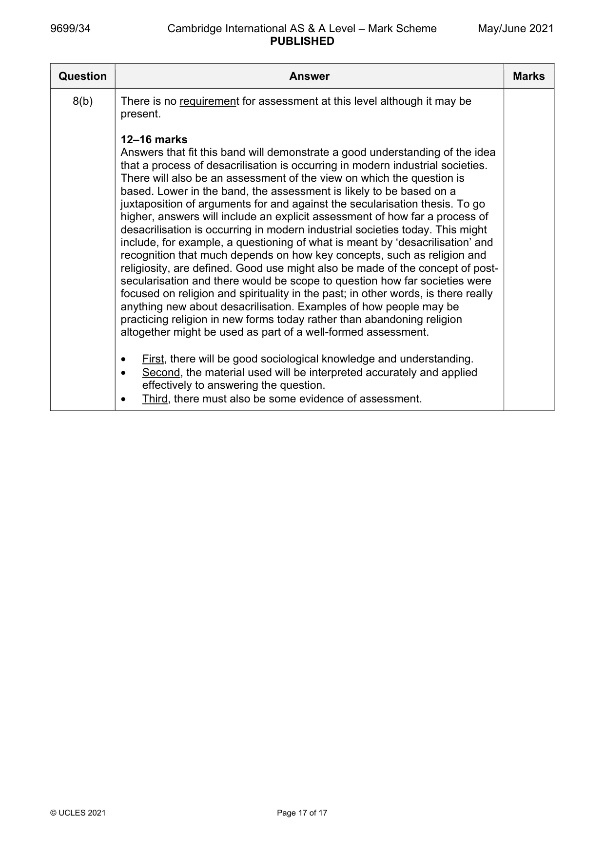 Mark scheme, page 17 of 17