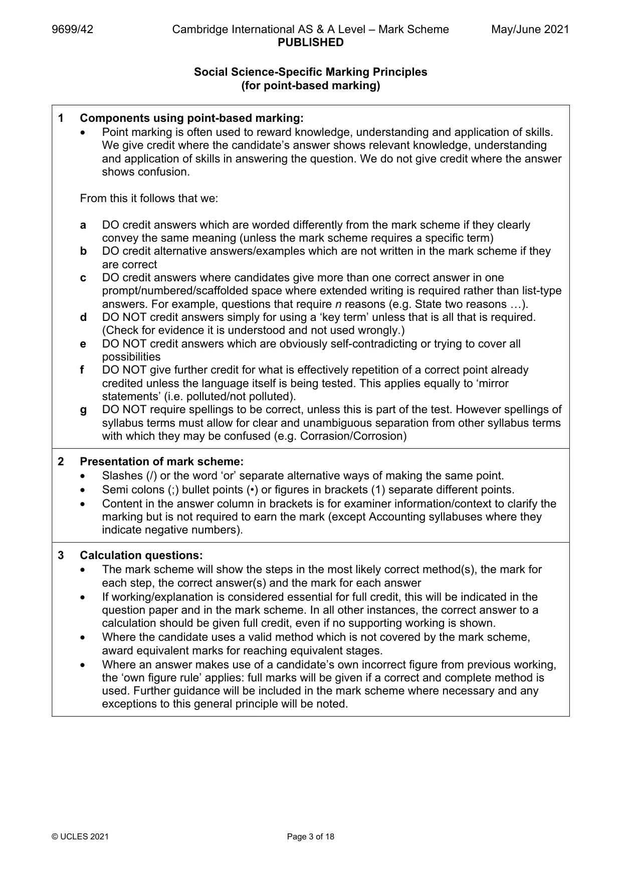 Mark scheme, page 3 of 18