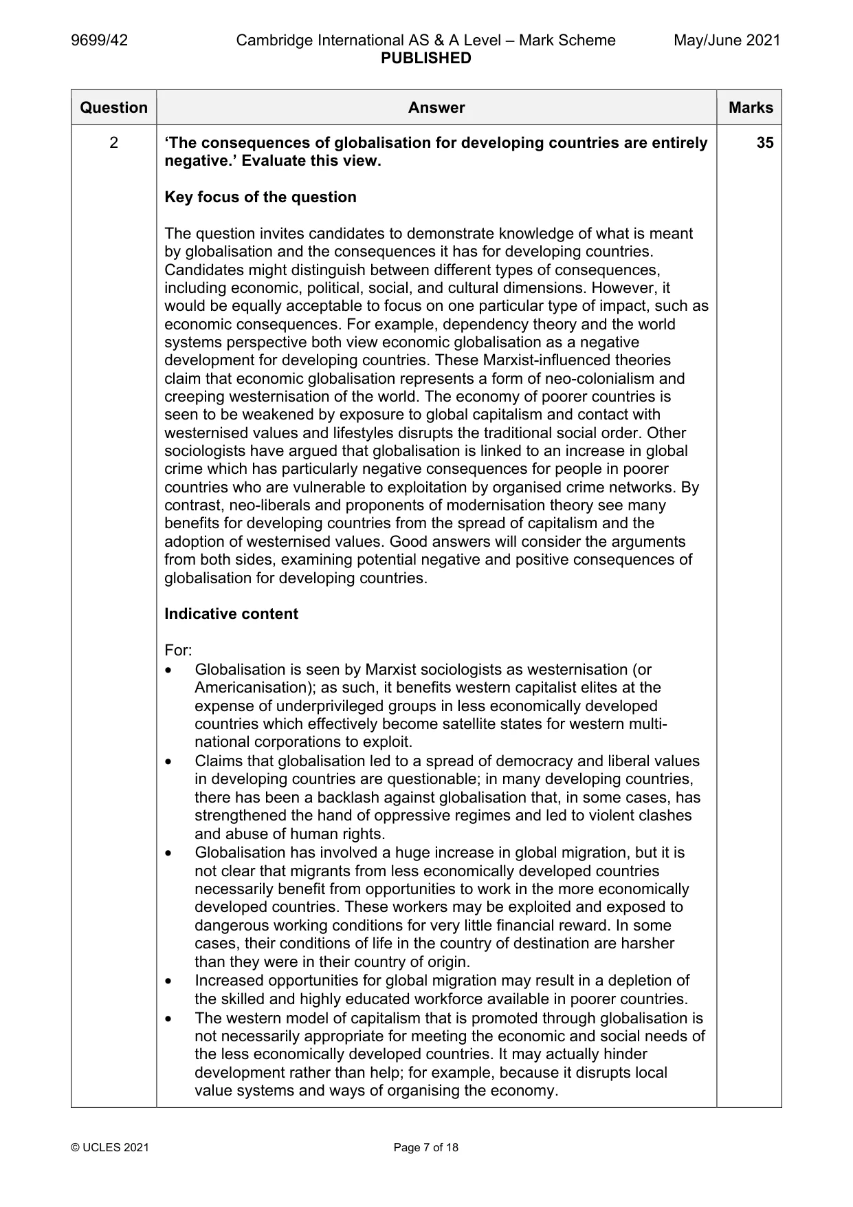 Mark scheme, page 7 of 18