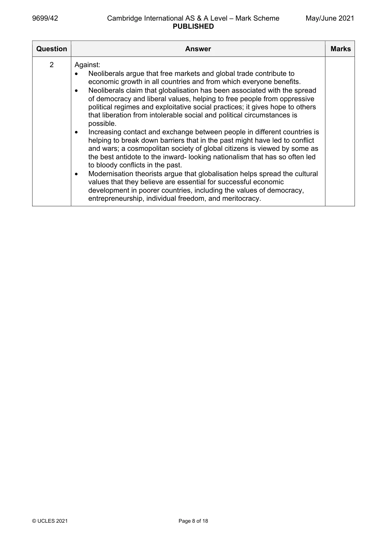 Mark scheme, page 8 of 18