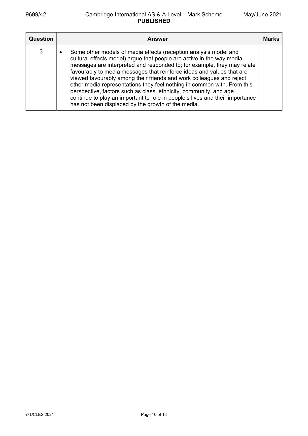 Mark scheme, page 10 of 18