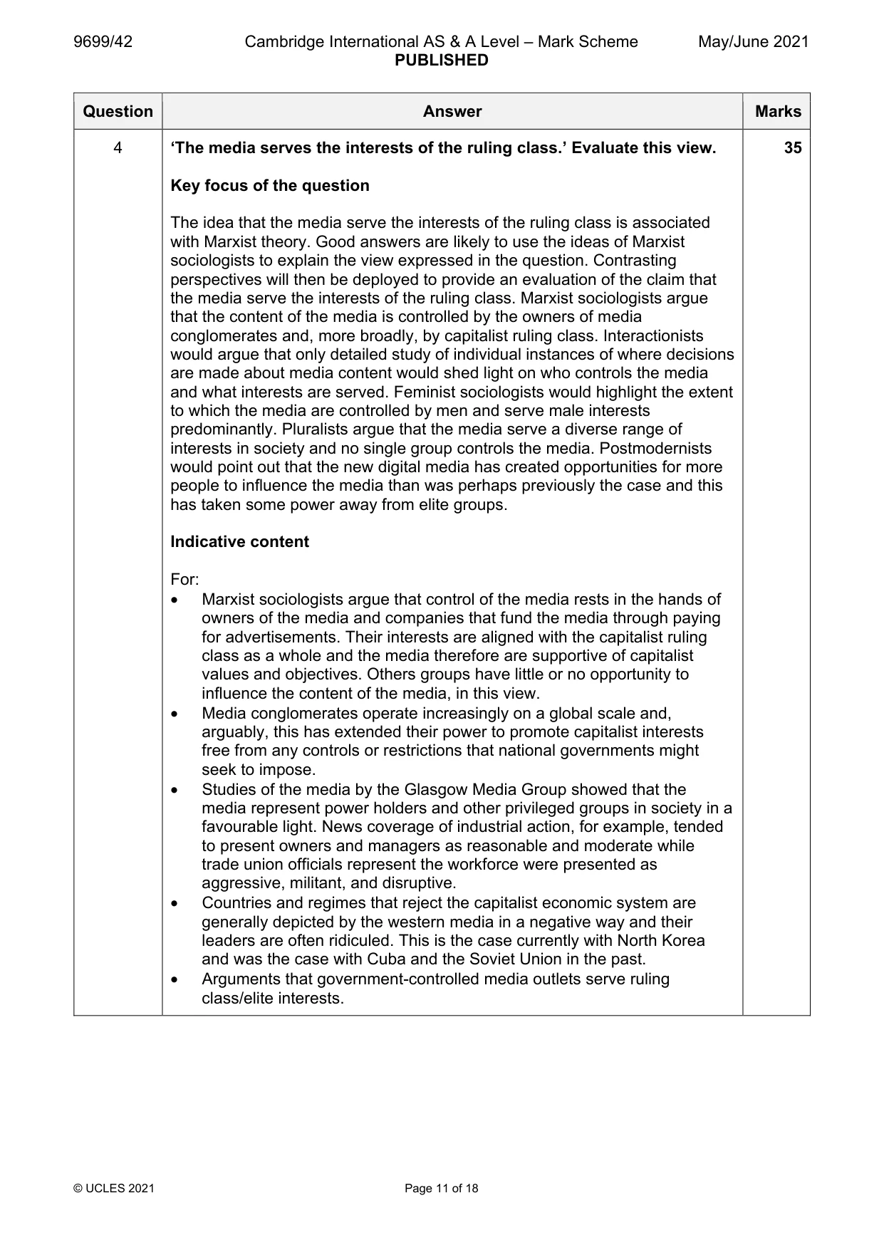 Mark scheme, page 11 of 18