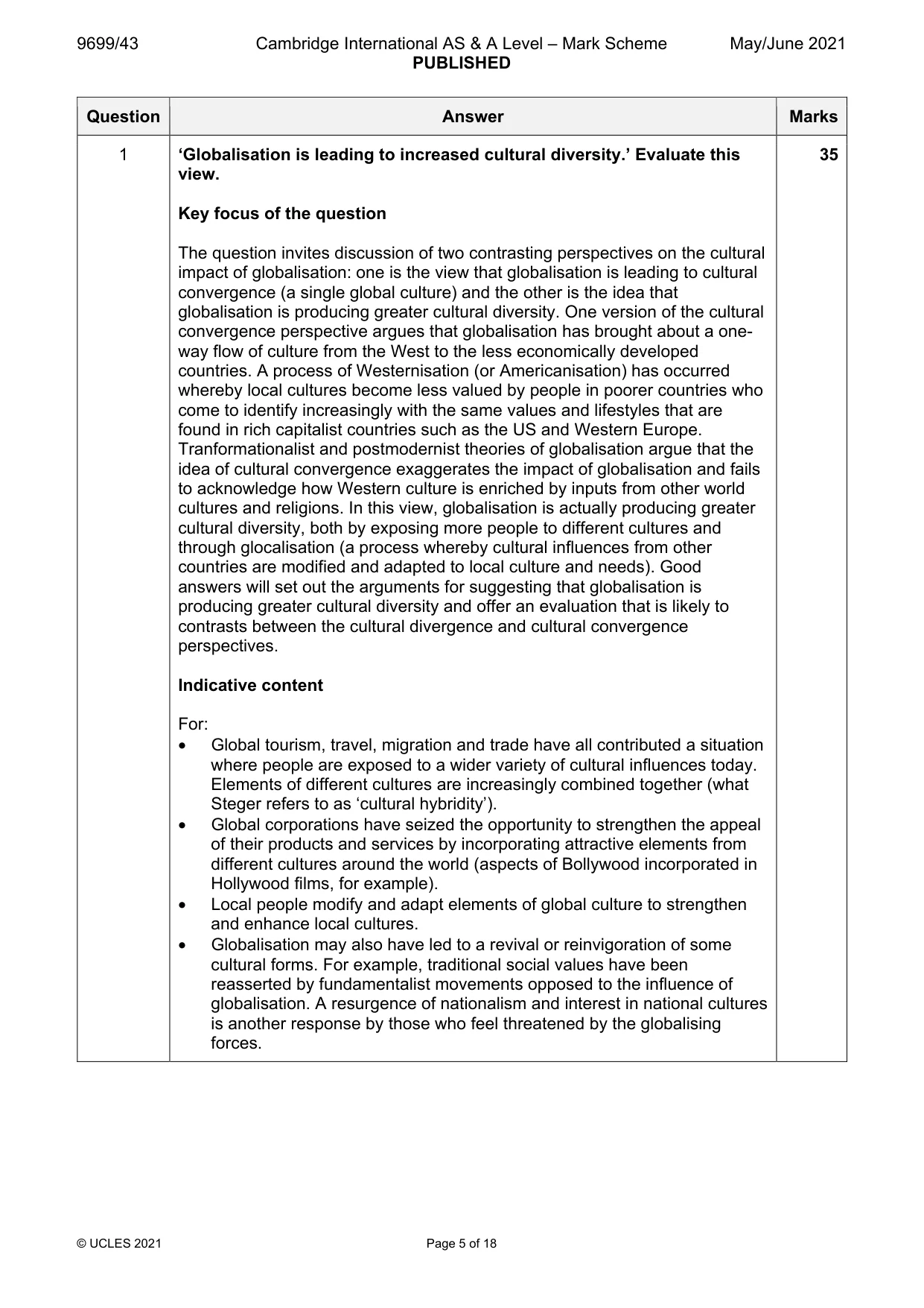 Mark scheme, page 5 of 18