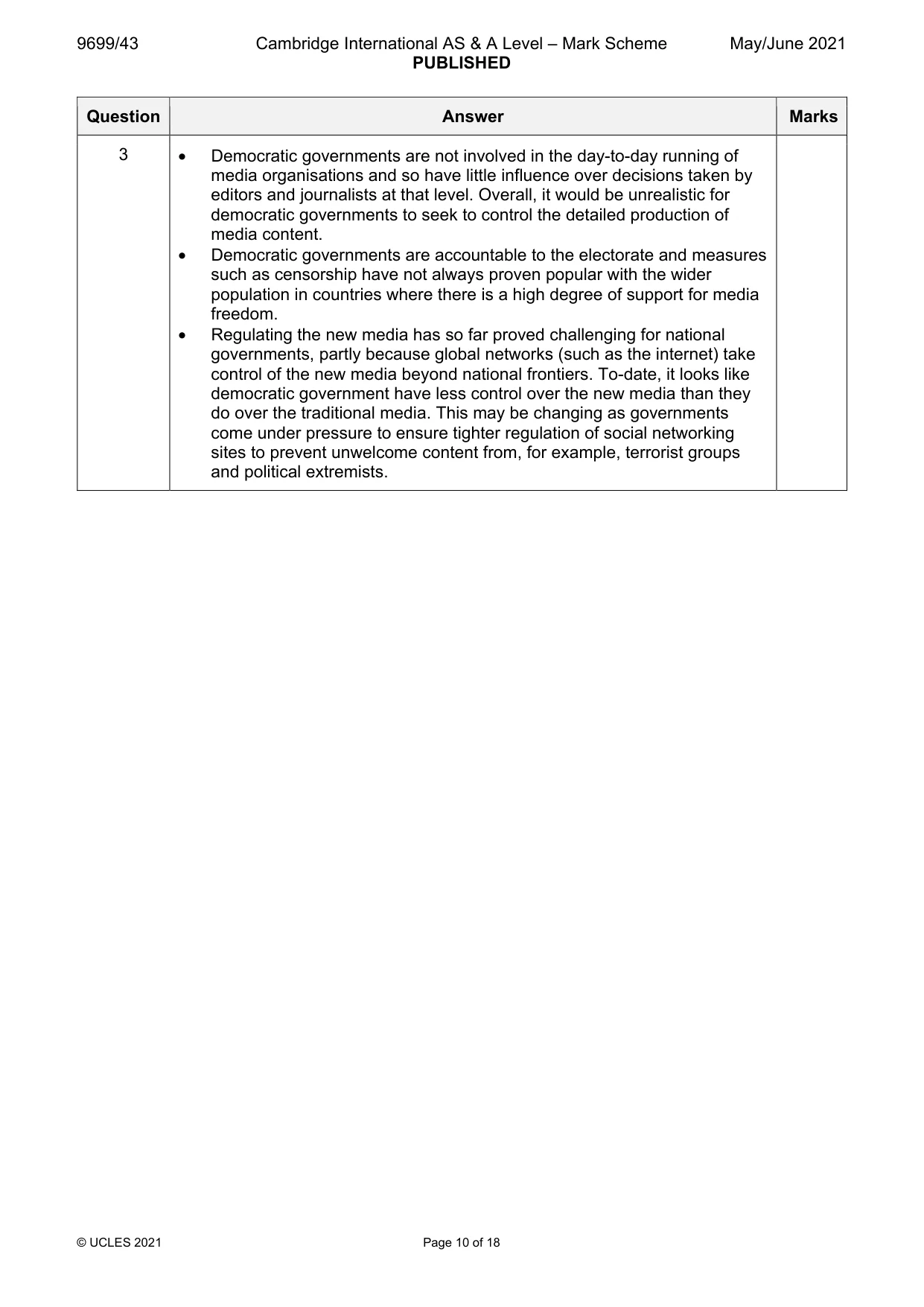 Mark scheme, page 10 of 18