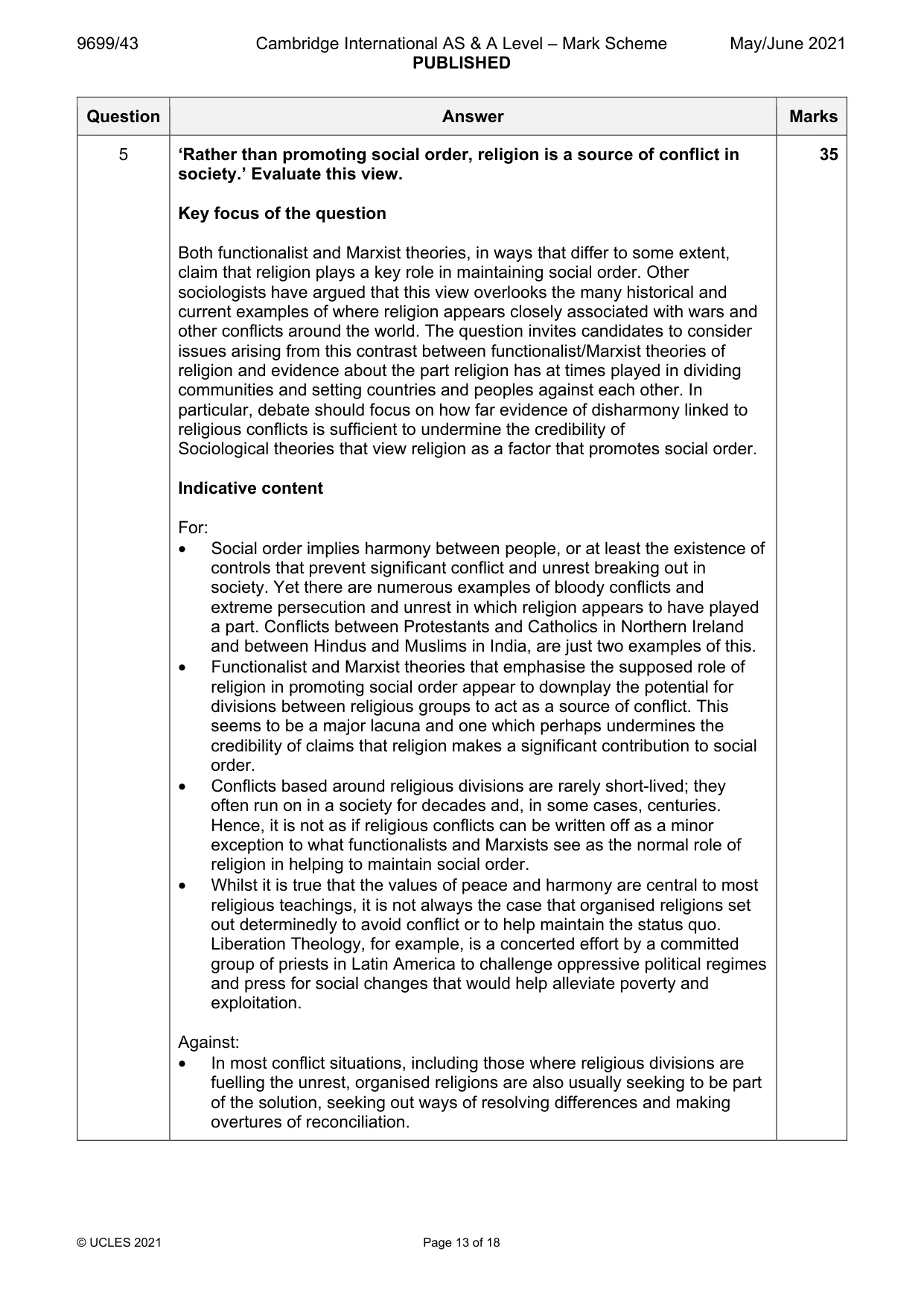 Mark scheme, page 13 of 18