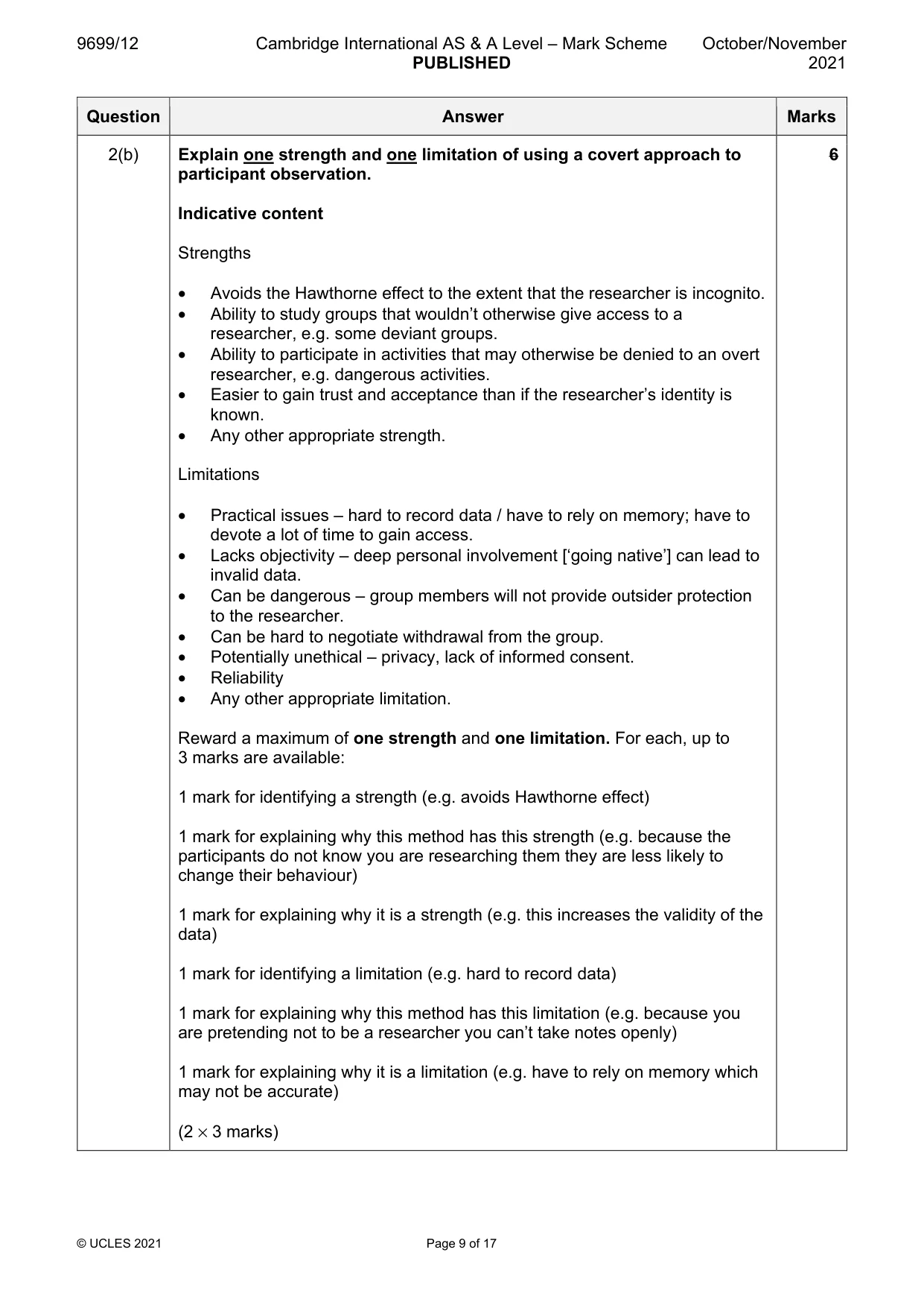 Mark scheme, page 9 of 17