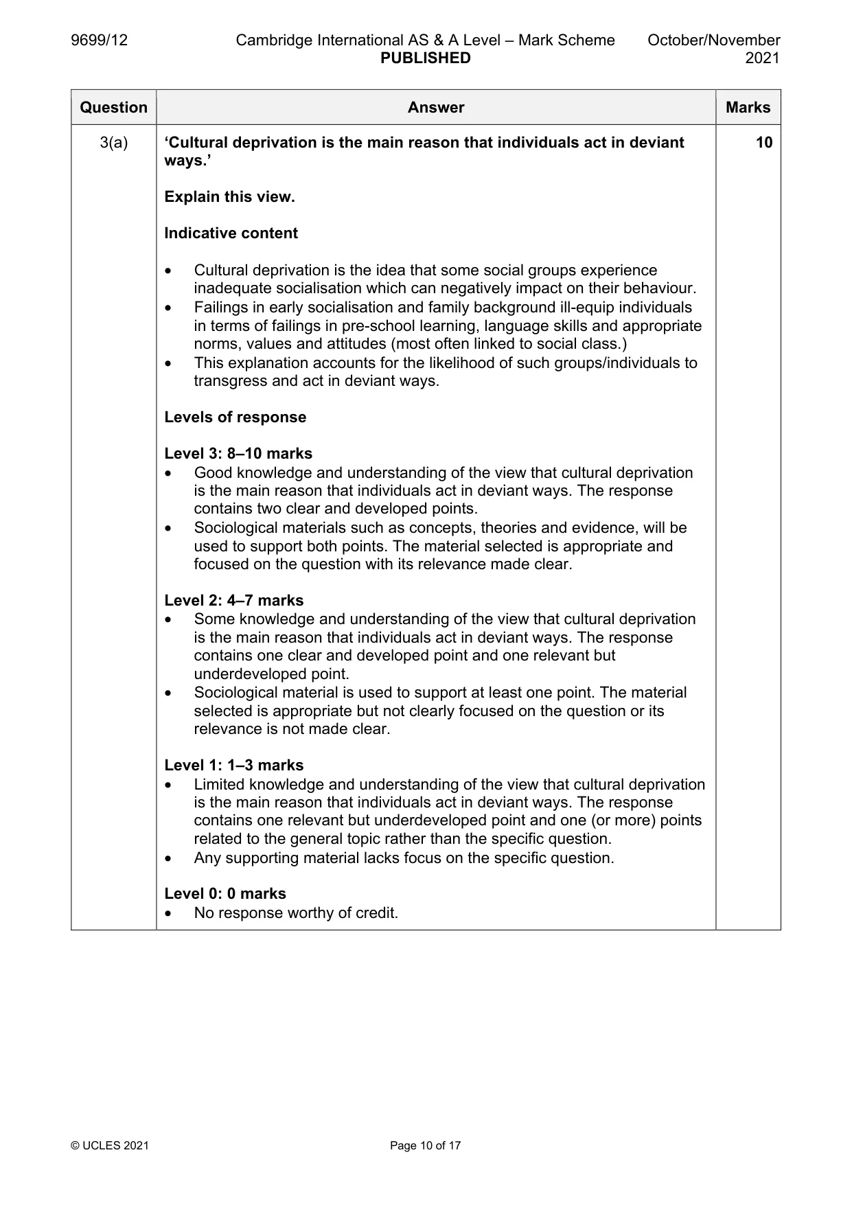 Mark scheme, page 10 of 17