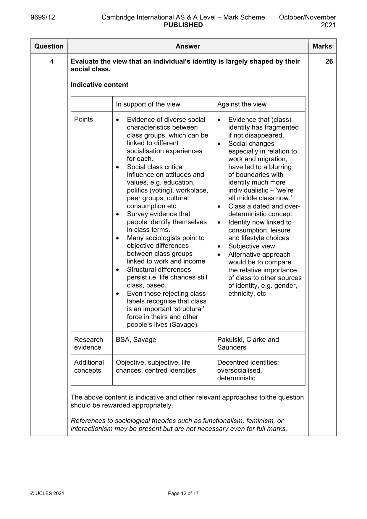 Mark scheme, page 12 of 17