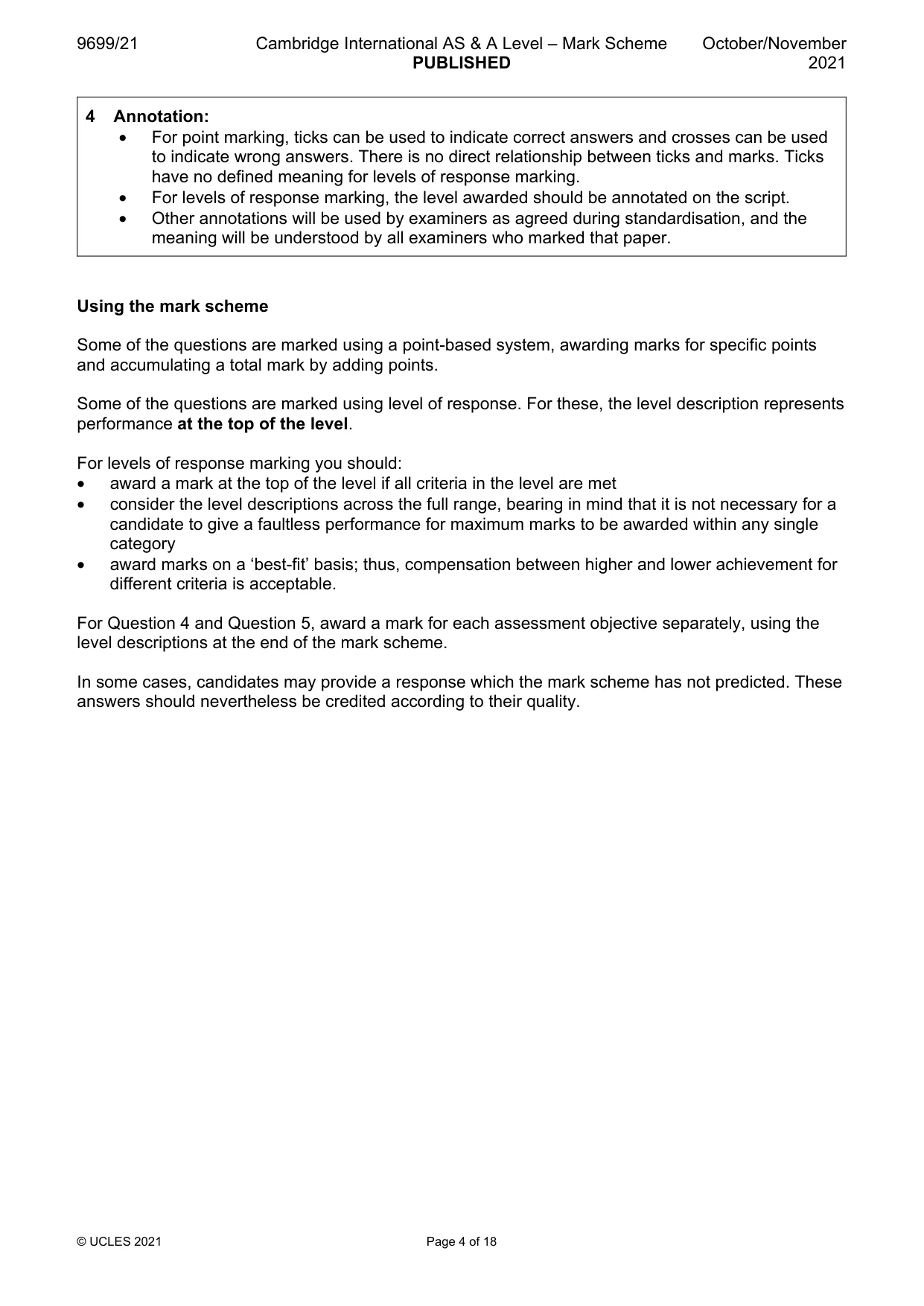 Mark scheme, page 4 of 18