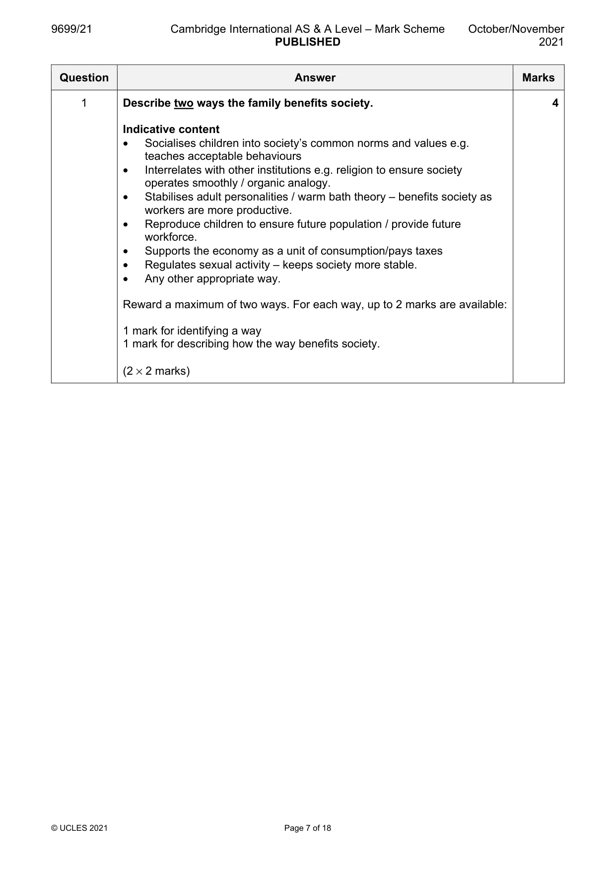 Mark scheme, page 7 of 18