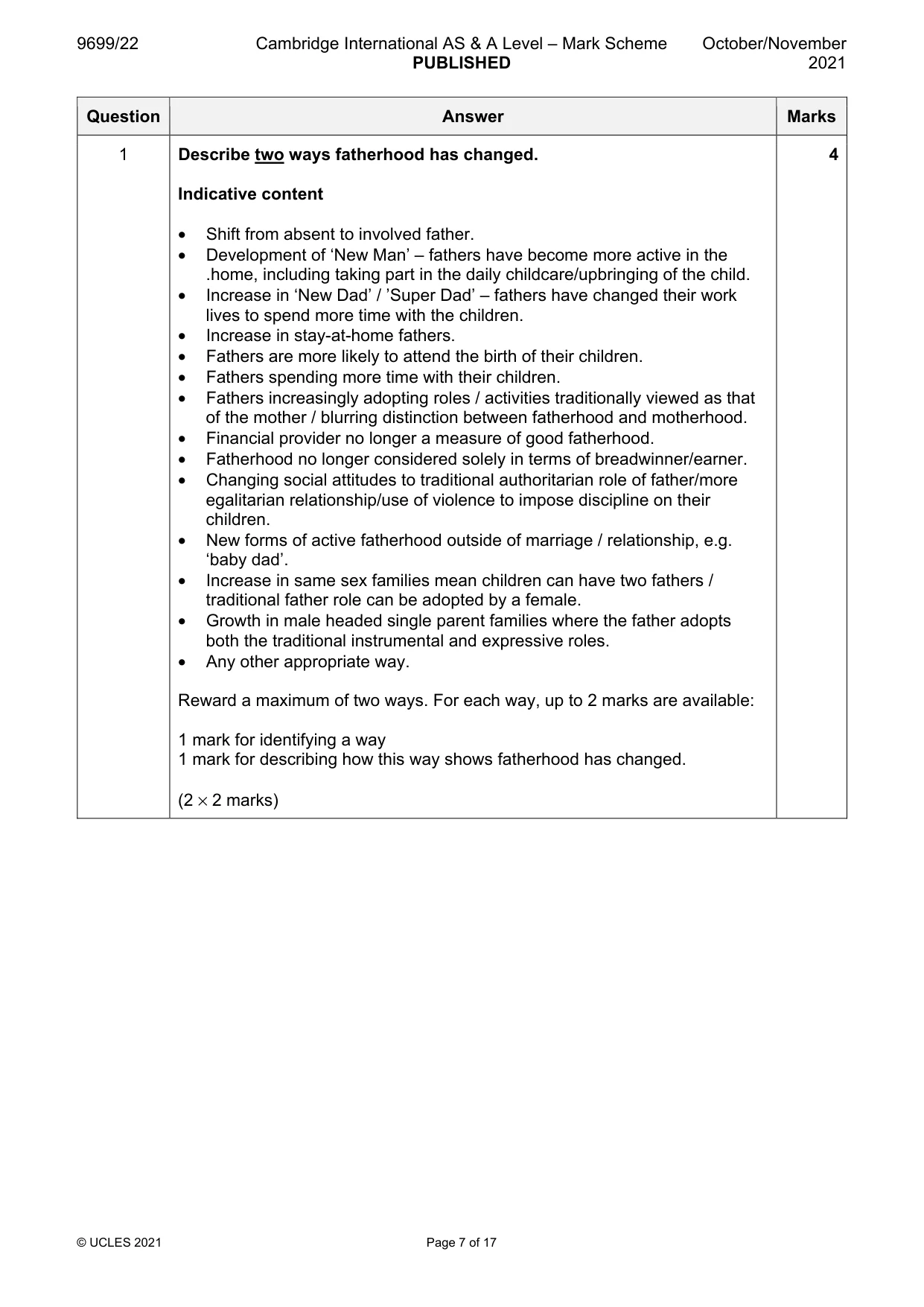 Mark scheme, page 7 of 17