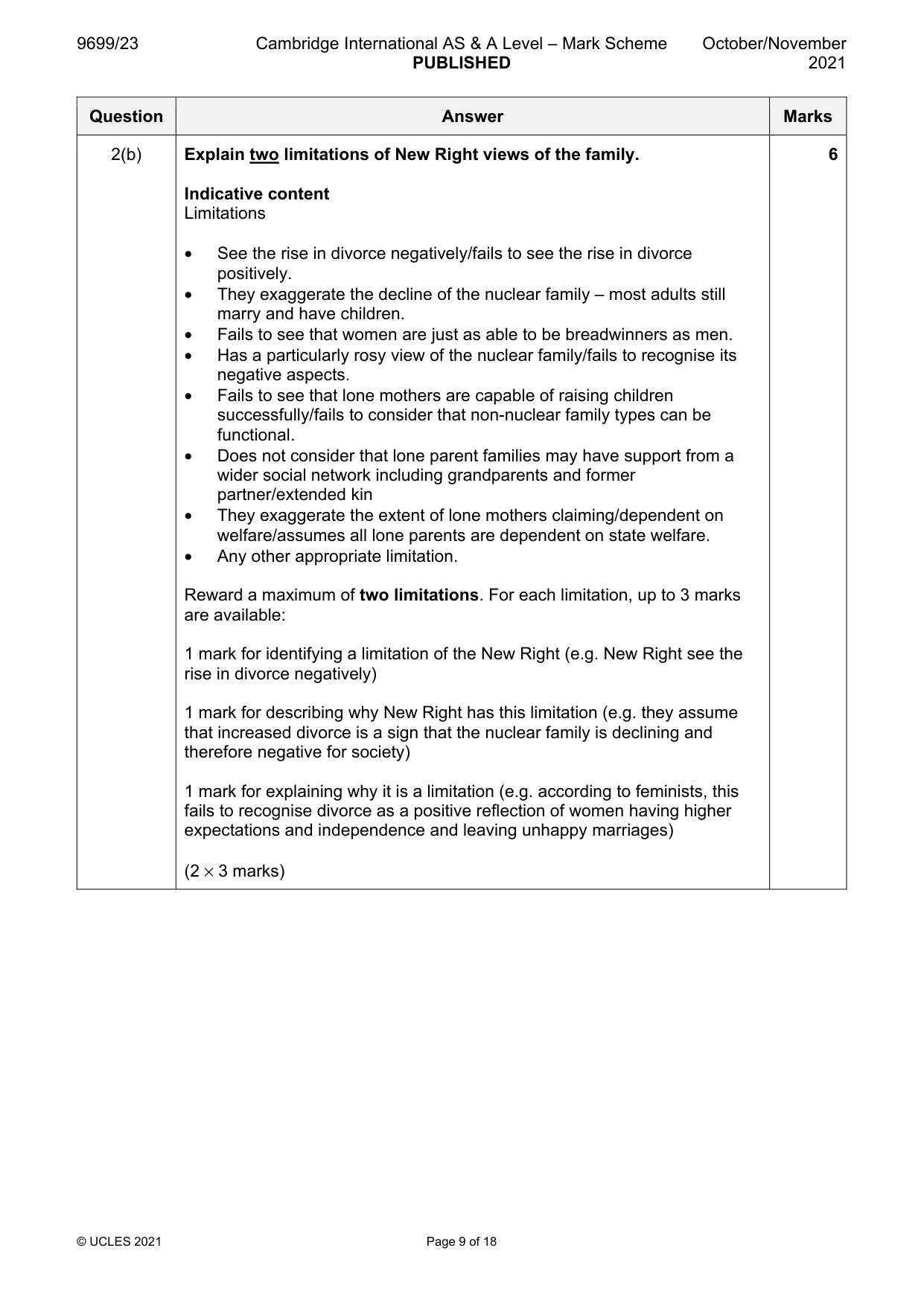 Mark scheme, page 9 of 18