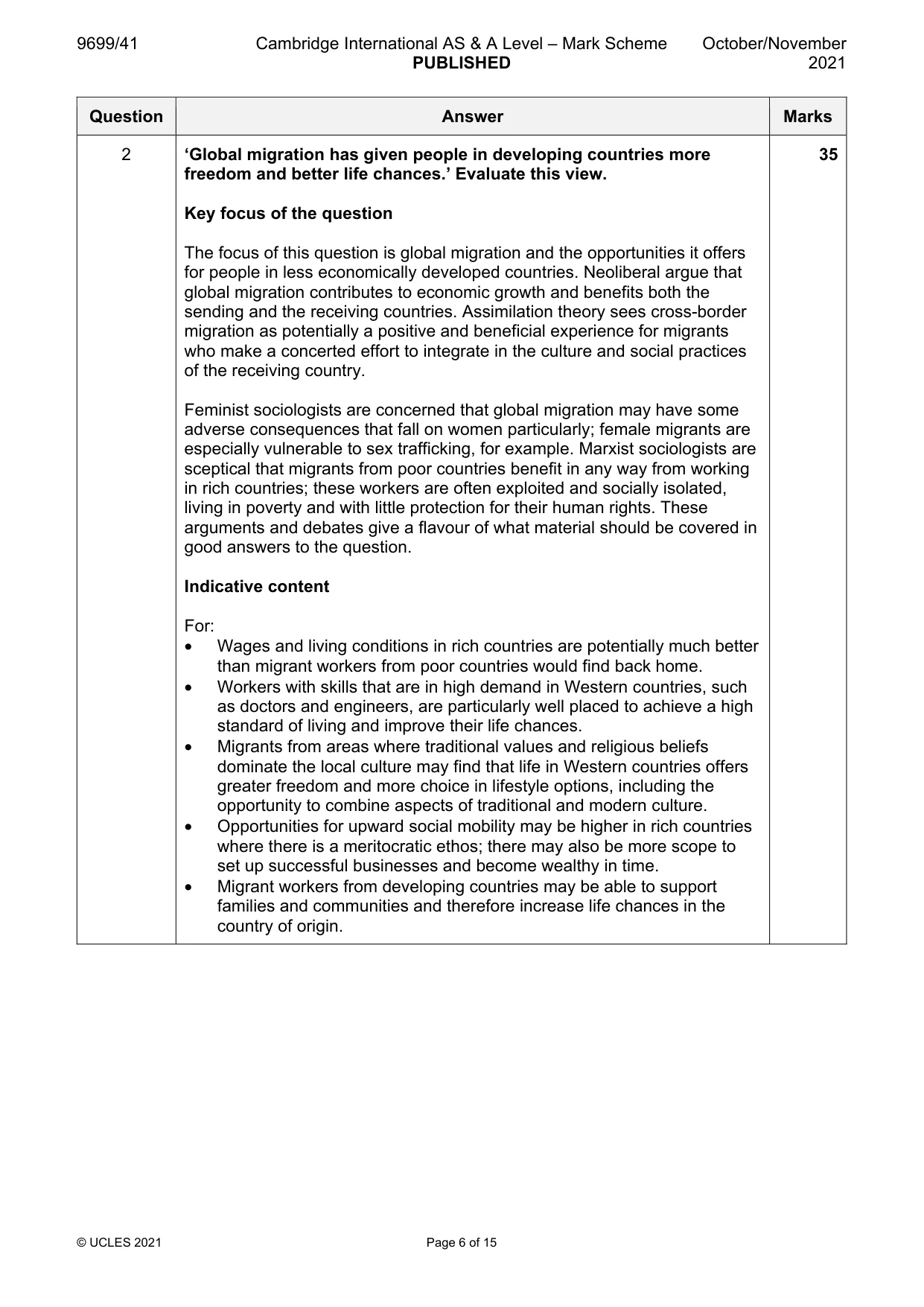 Mark scheme, page 6 of 15