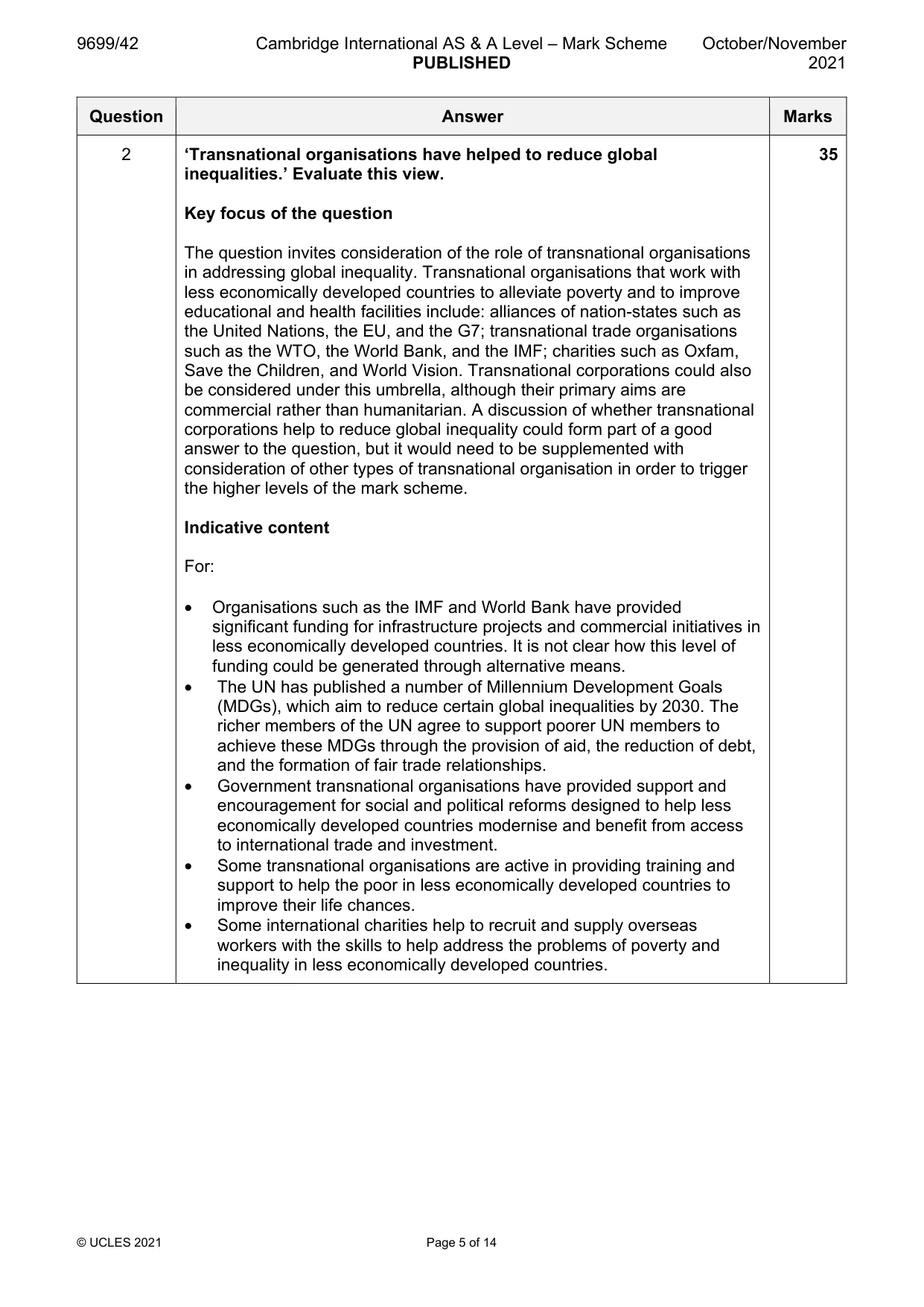 Mark scheme, page 5 of 14