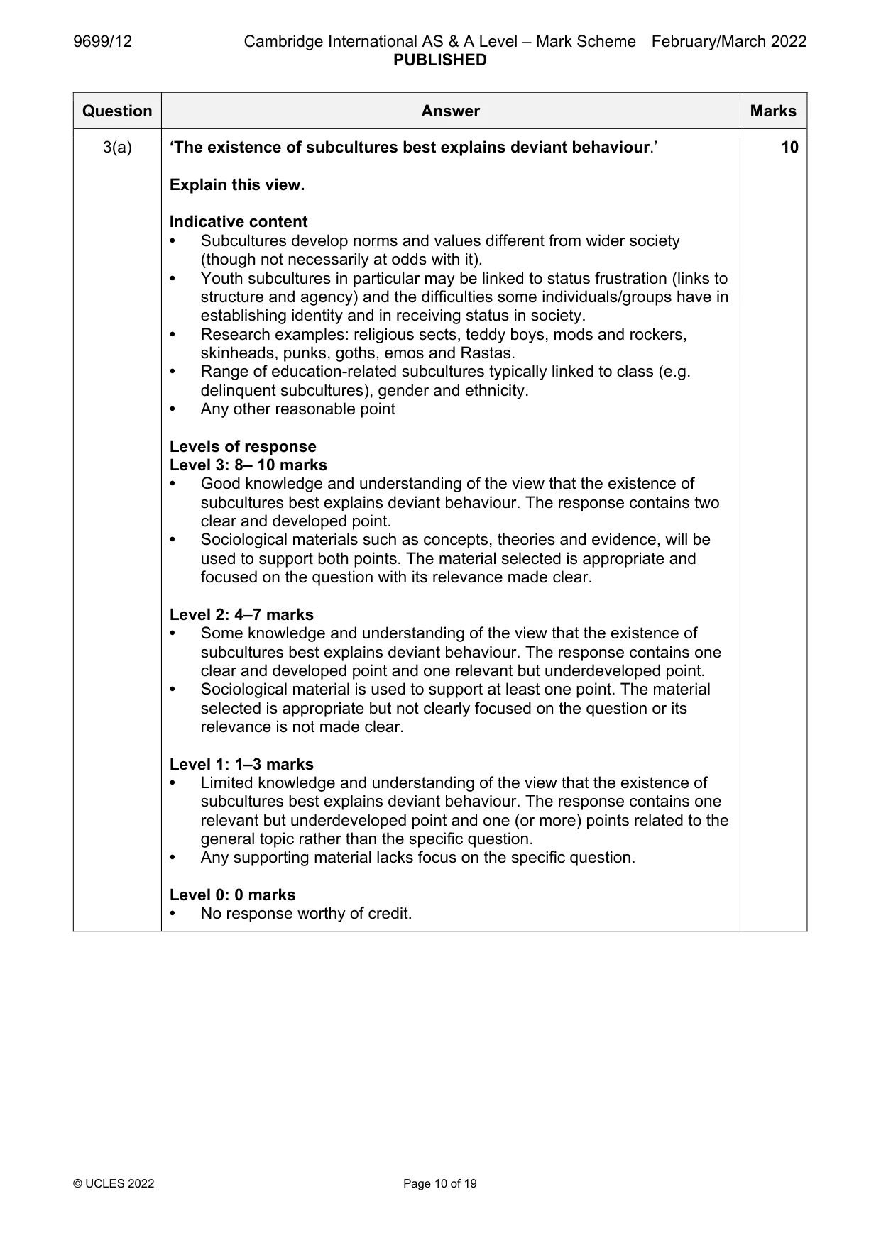 Mark scheme, page 10 of 19