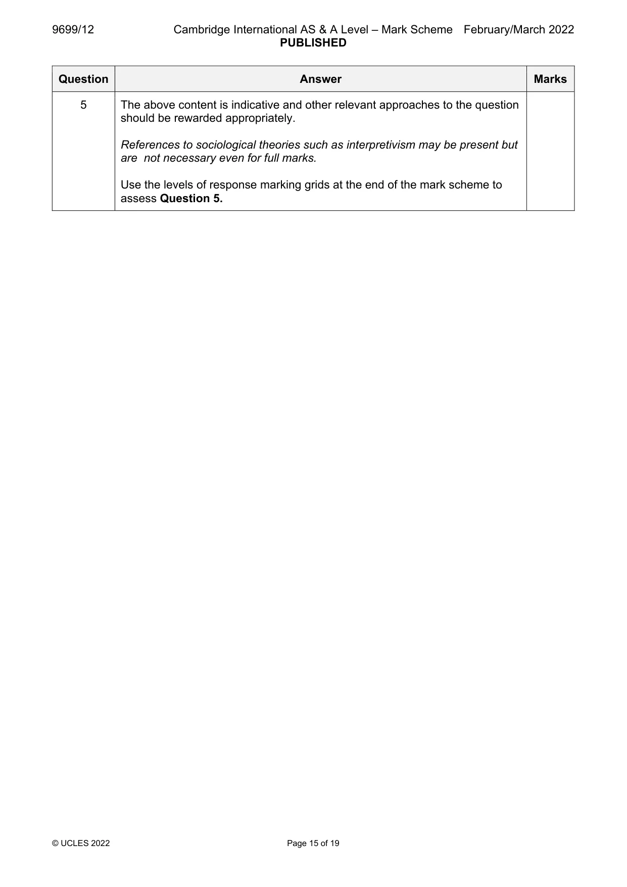Mark scheme, page 15 of 19
