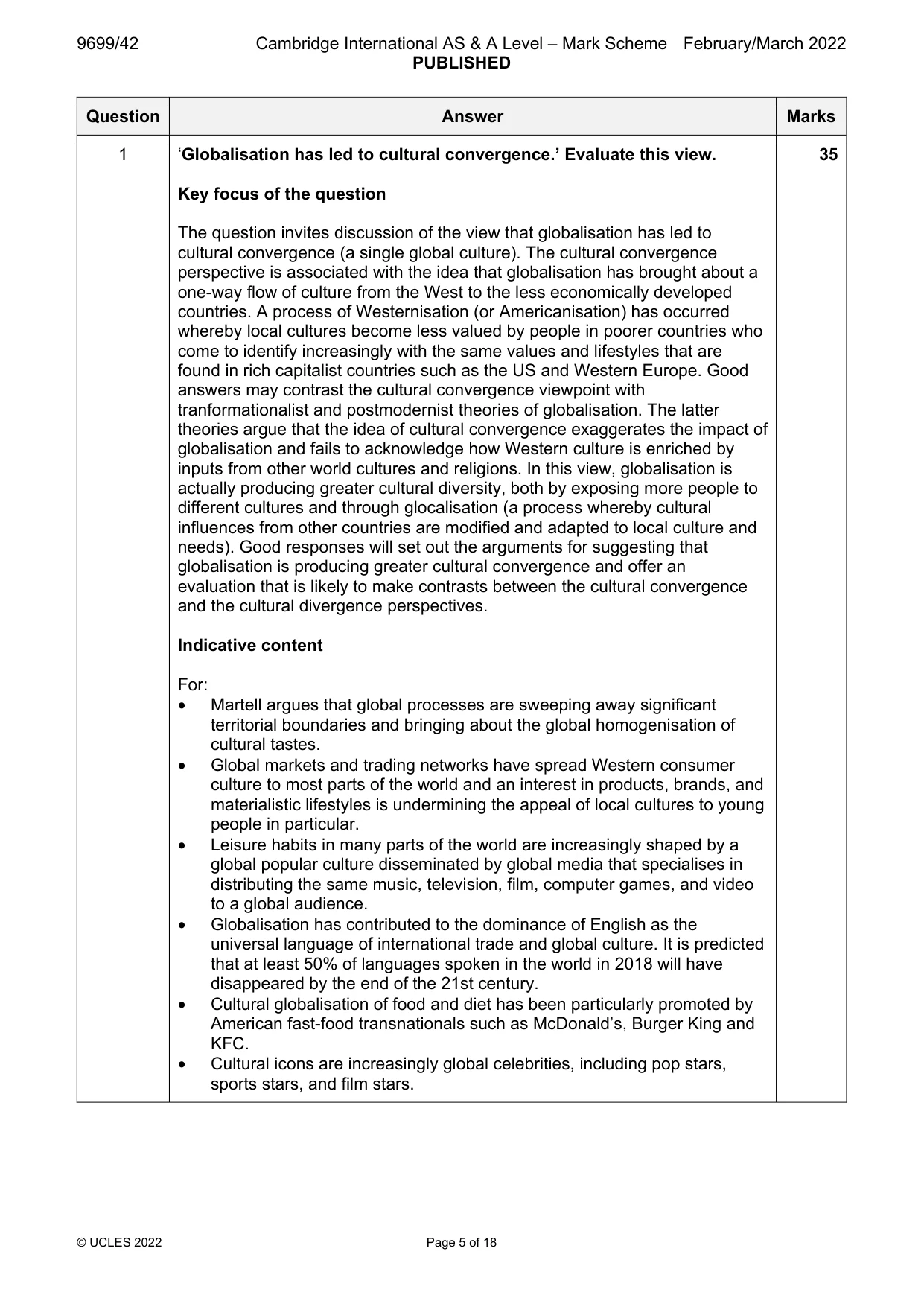 Mark scheme, page 5 of 18