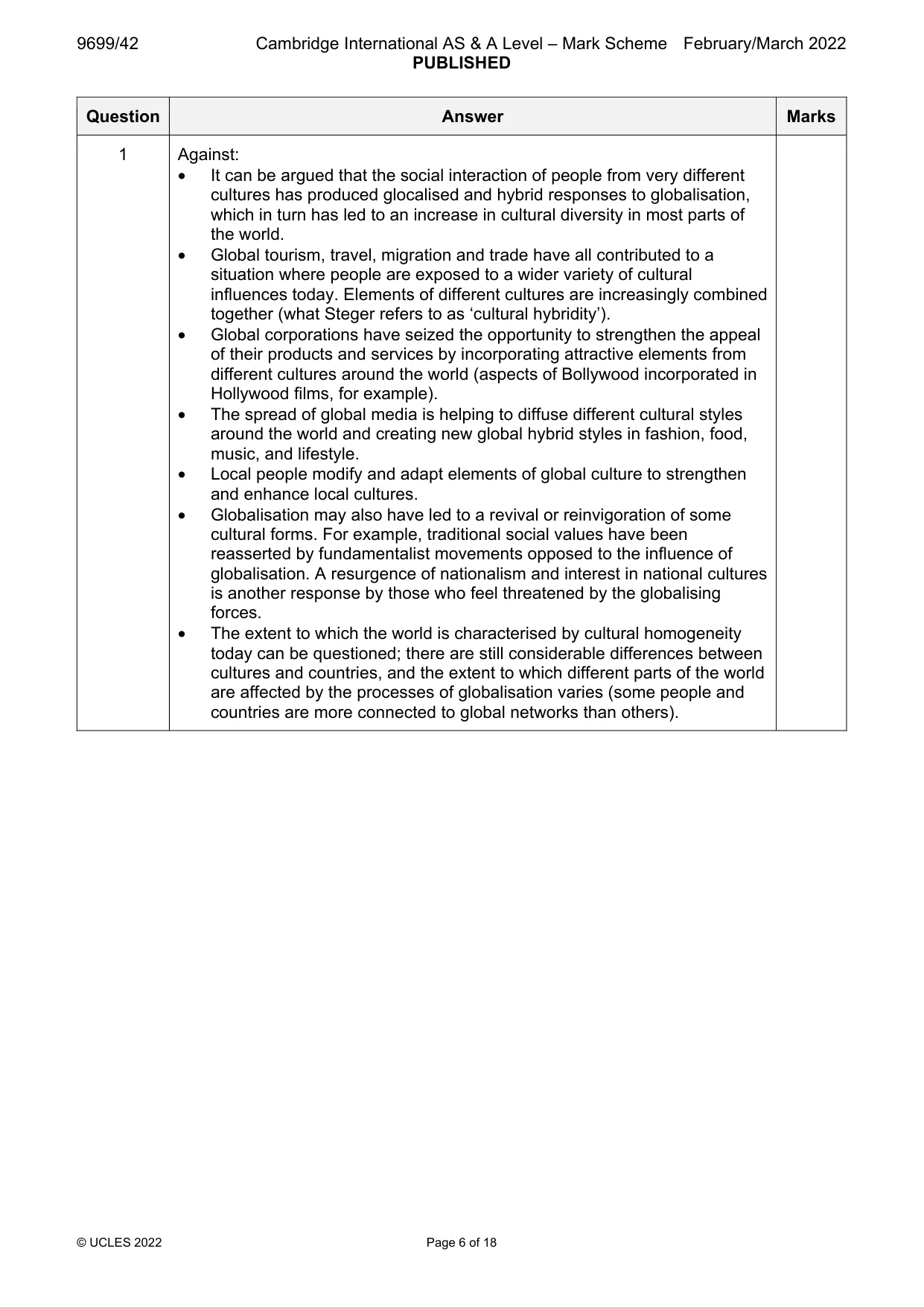 Mark scheme, page 6 of 18