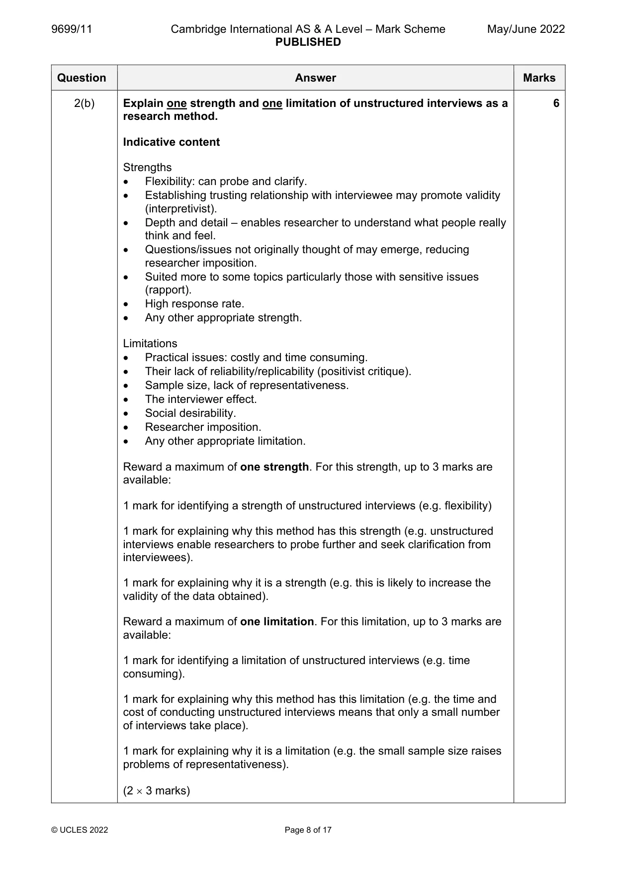 Mark scheme, page 8 of 17