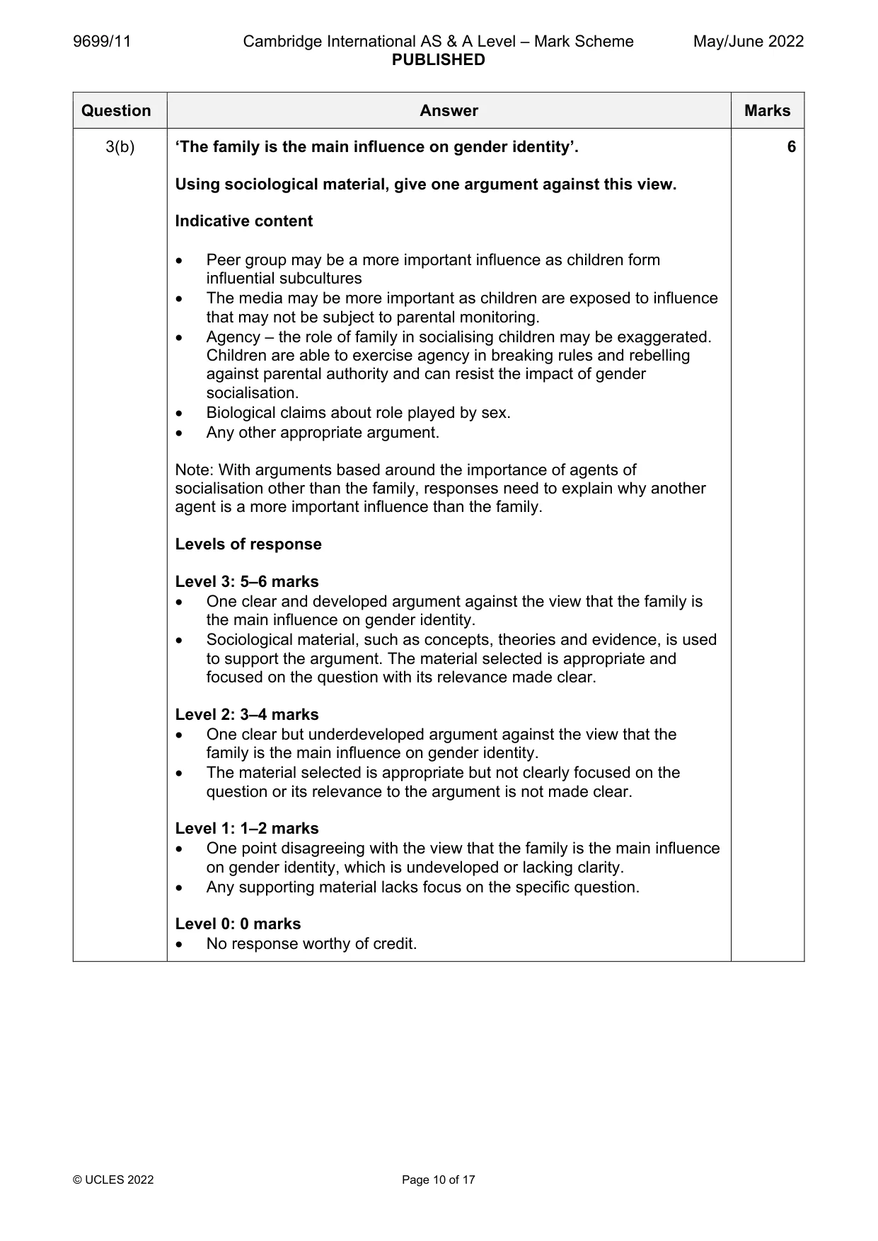 Mark scheme, page 10 of 17