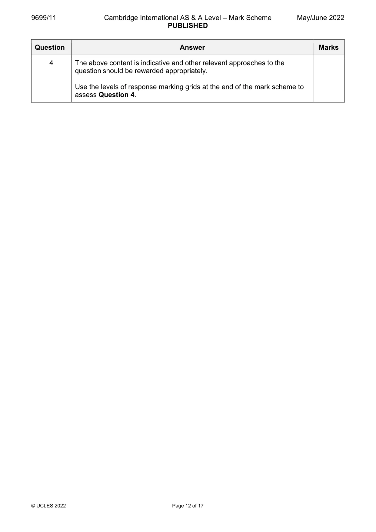 Mark scheme, page 12 of 17