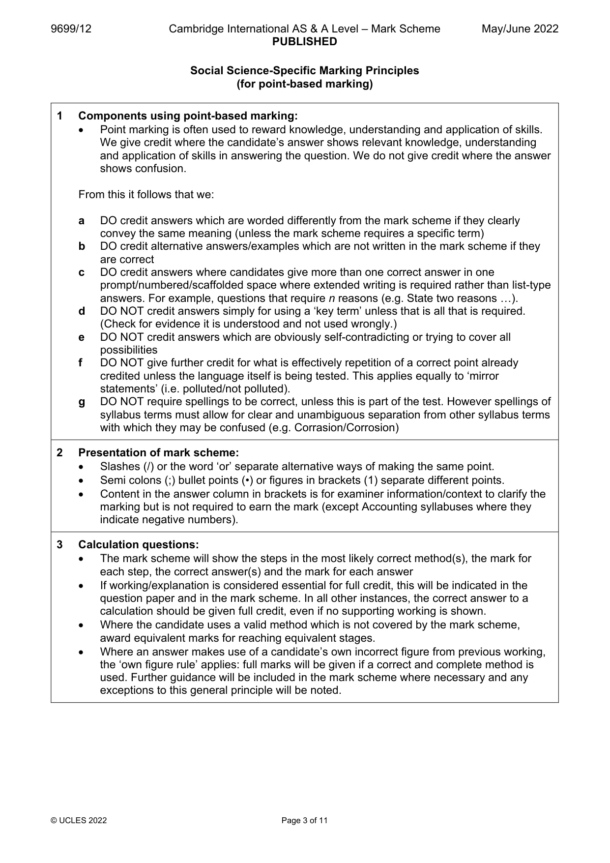 Mark scheme, page 3 of 11