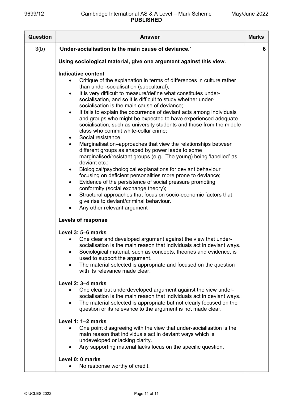Mark scheme, page 11 of 11