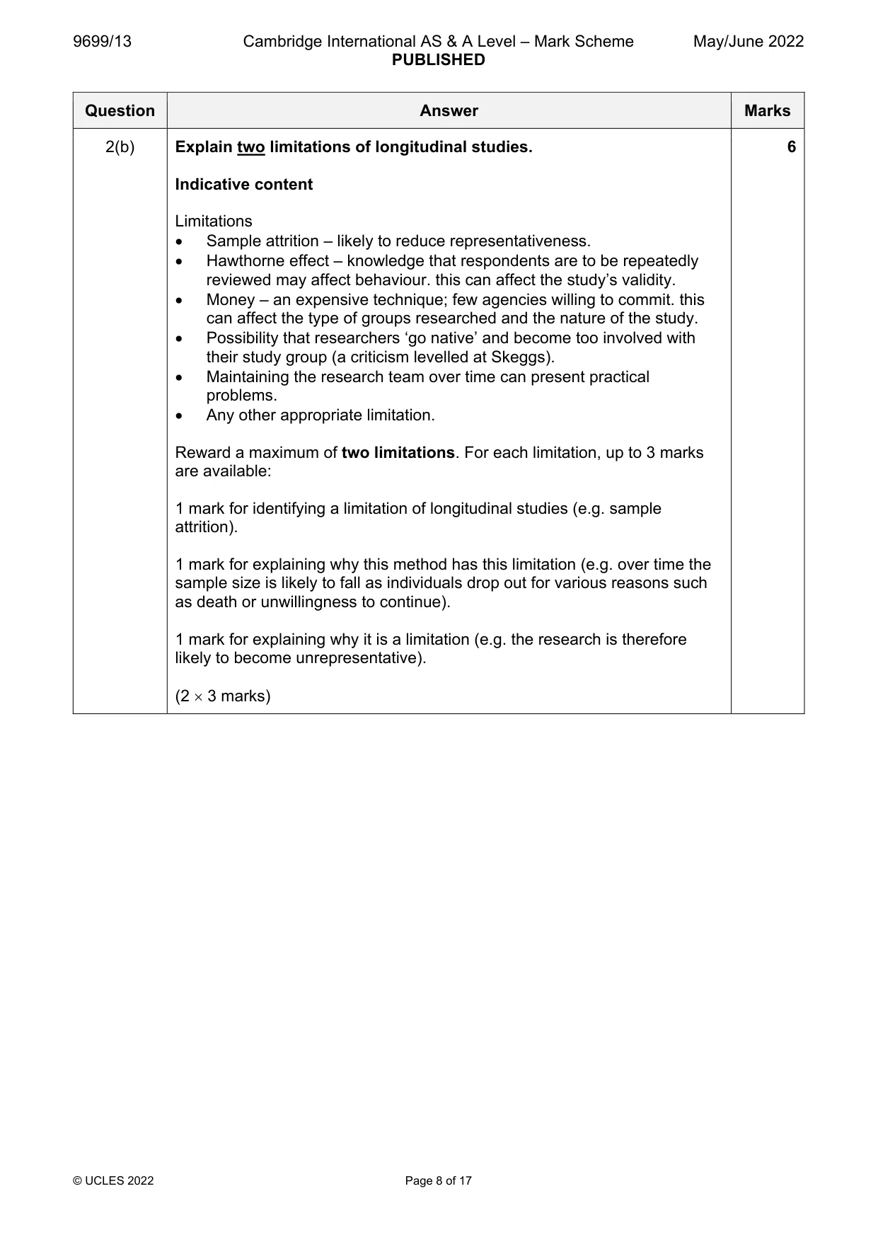 Mark scheme, page 8 of 17