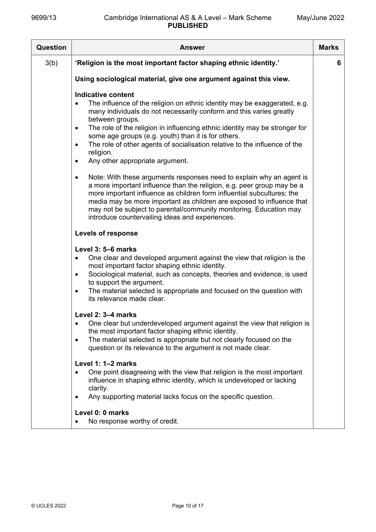 Mark scheme, page 10 of 17
