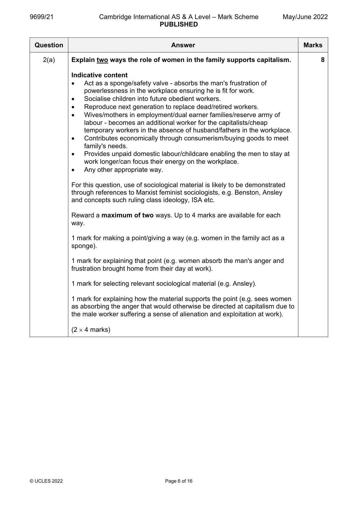 Mark scheme, page 6 of 16