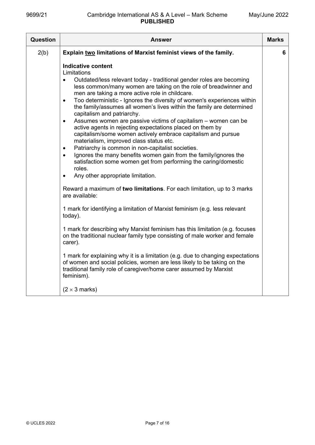 Mark scheme, page 7 of 16