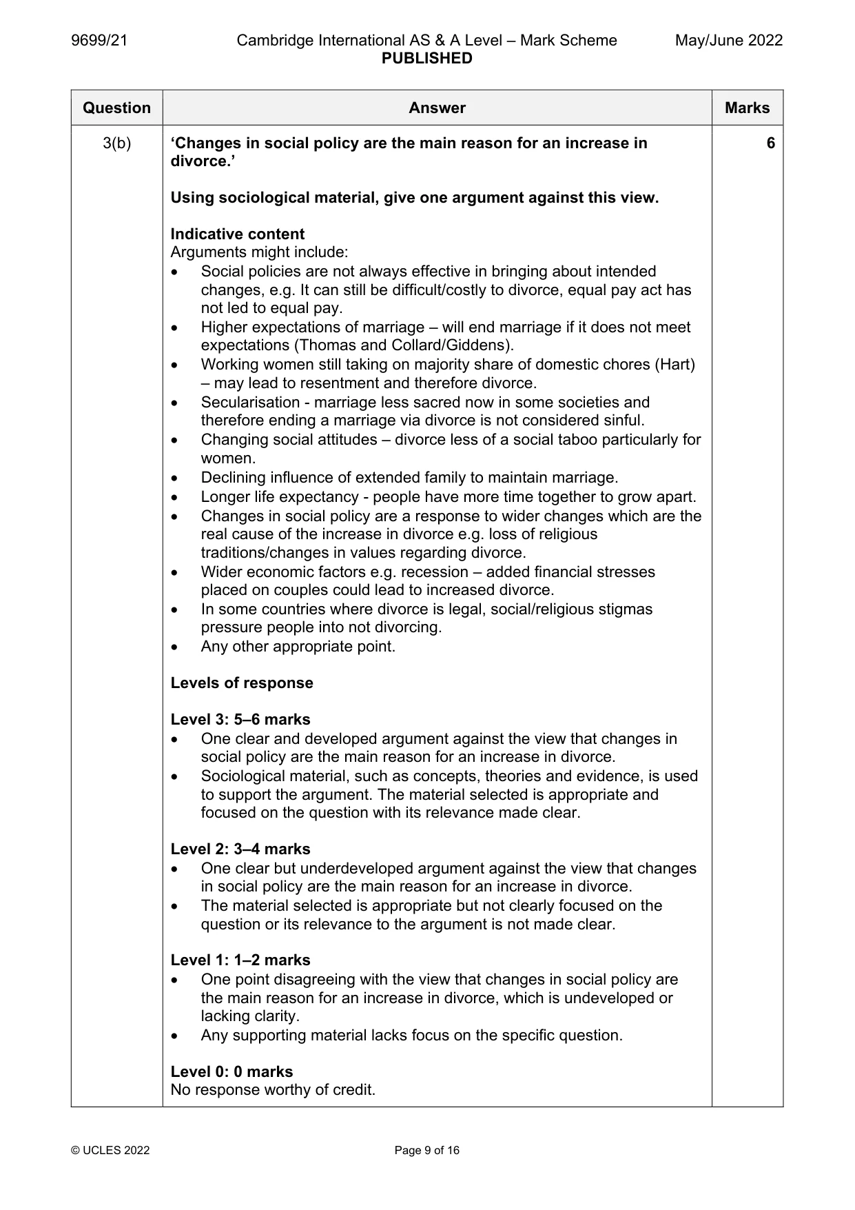 Mark scheme, page 9 of 16