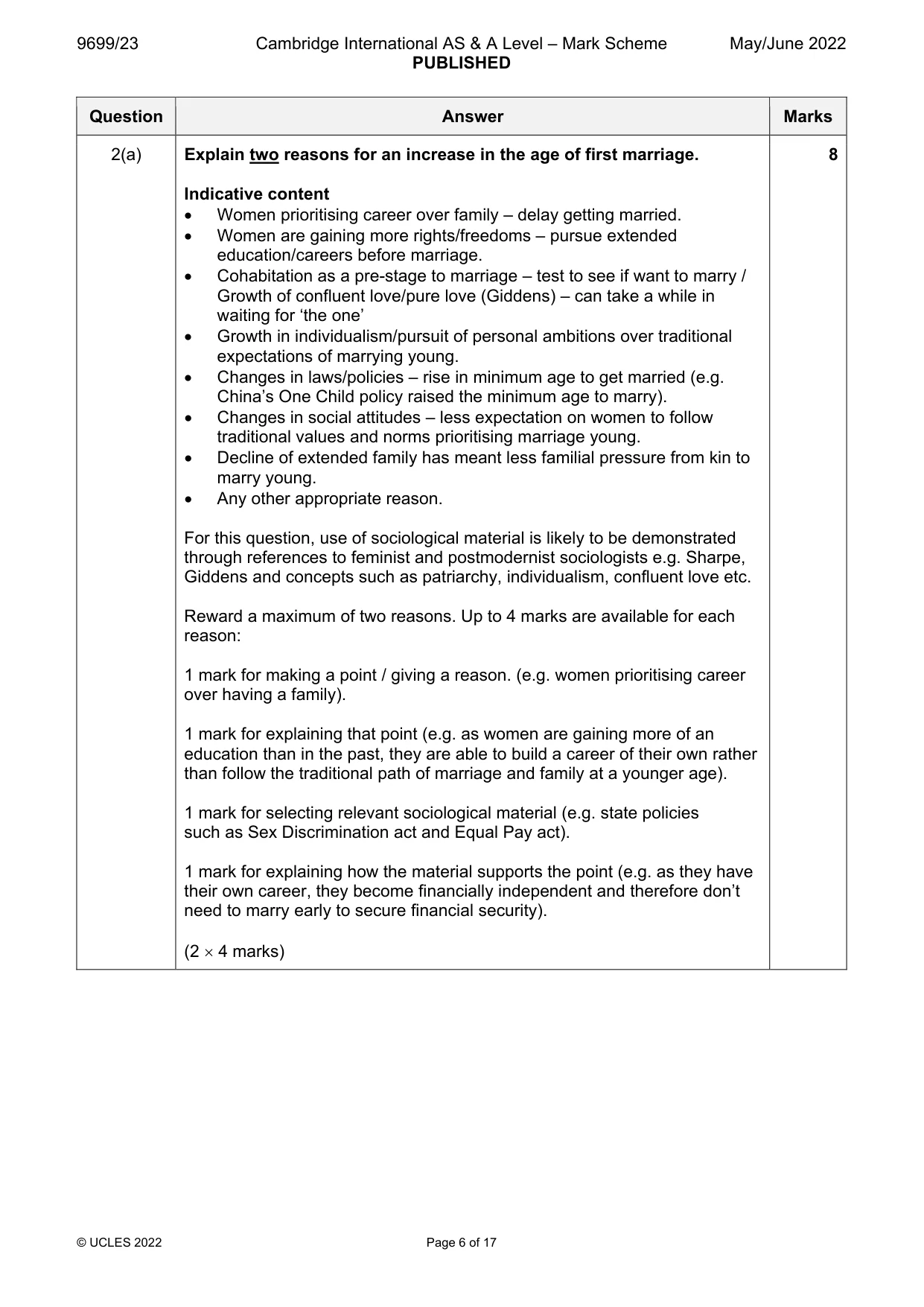 Mark scheme, page 6 of 17