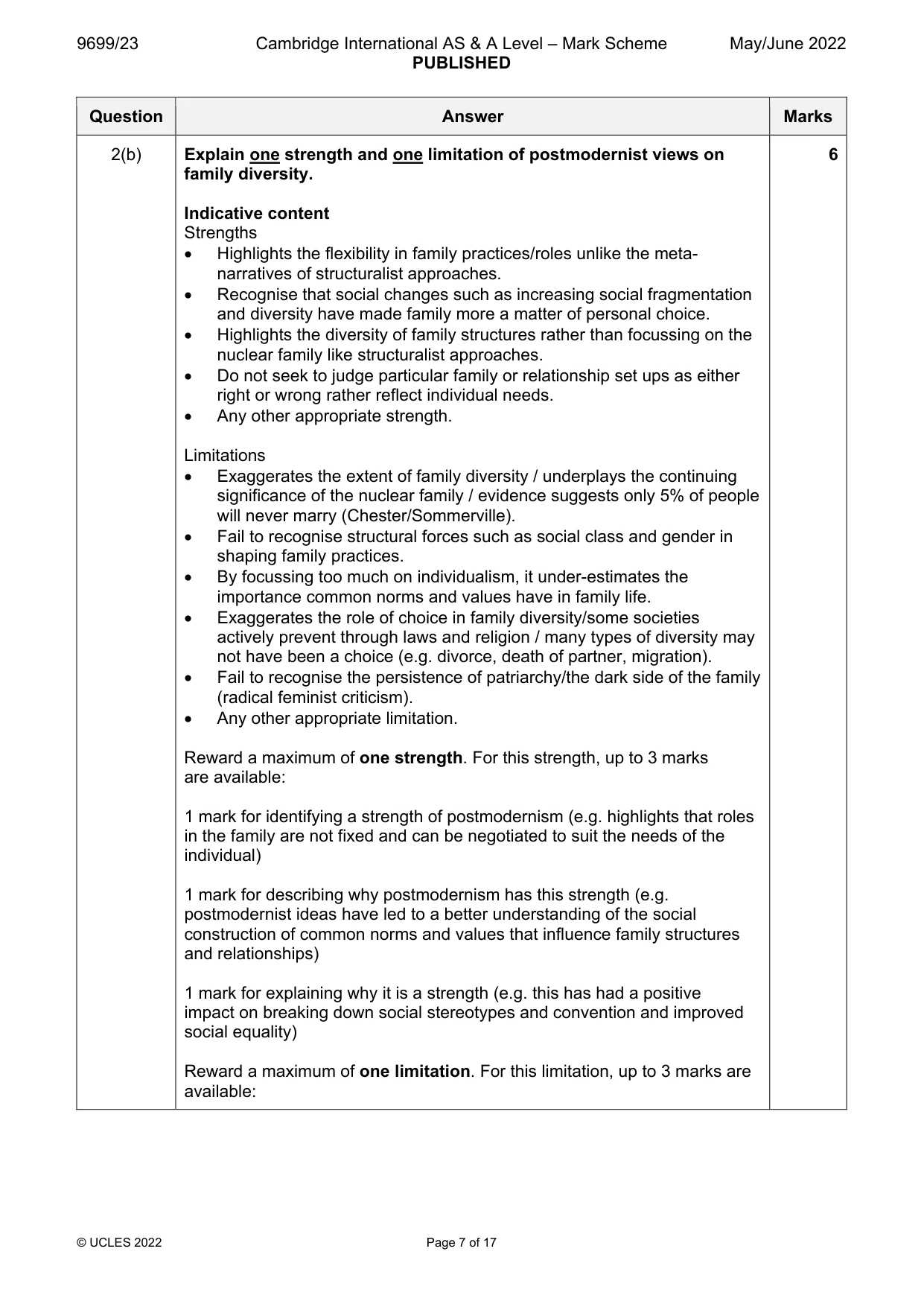 Mark scheme, page 7 of 17