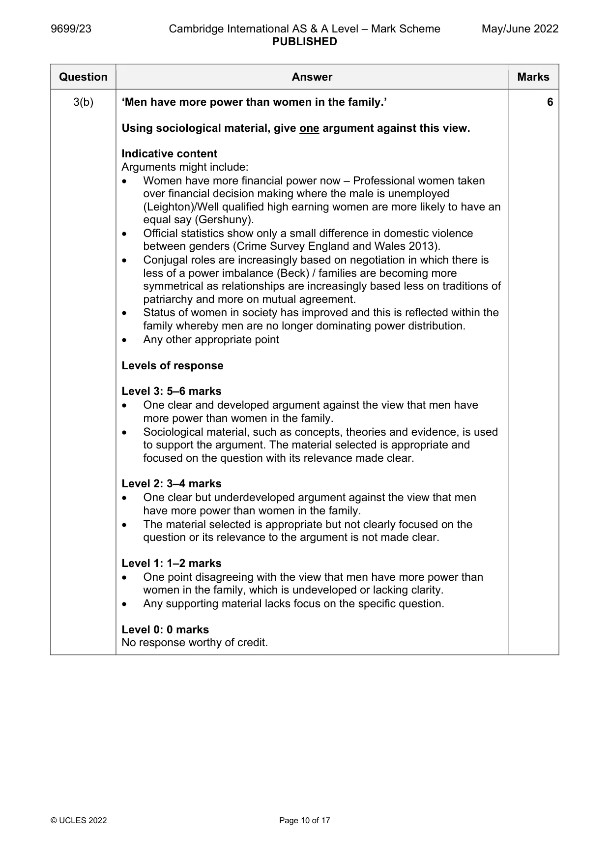 Mark scheme, page 10 of 17