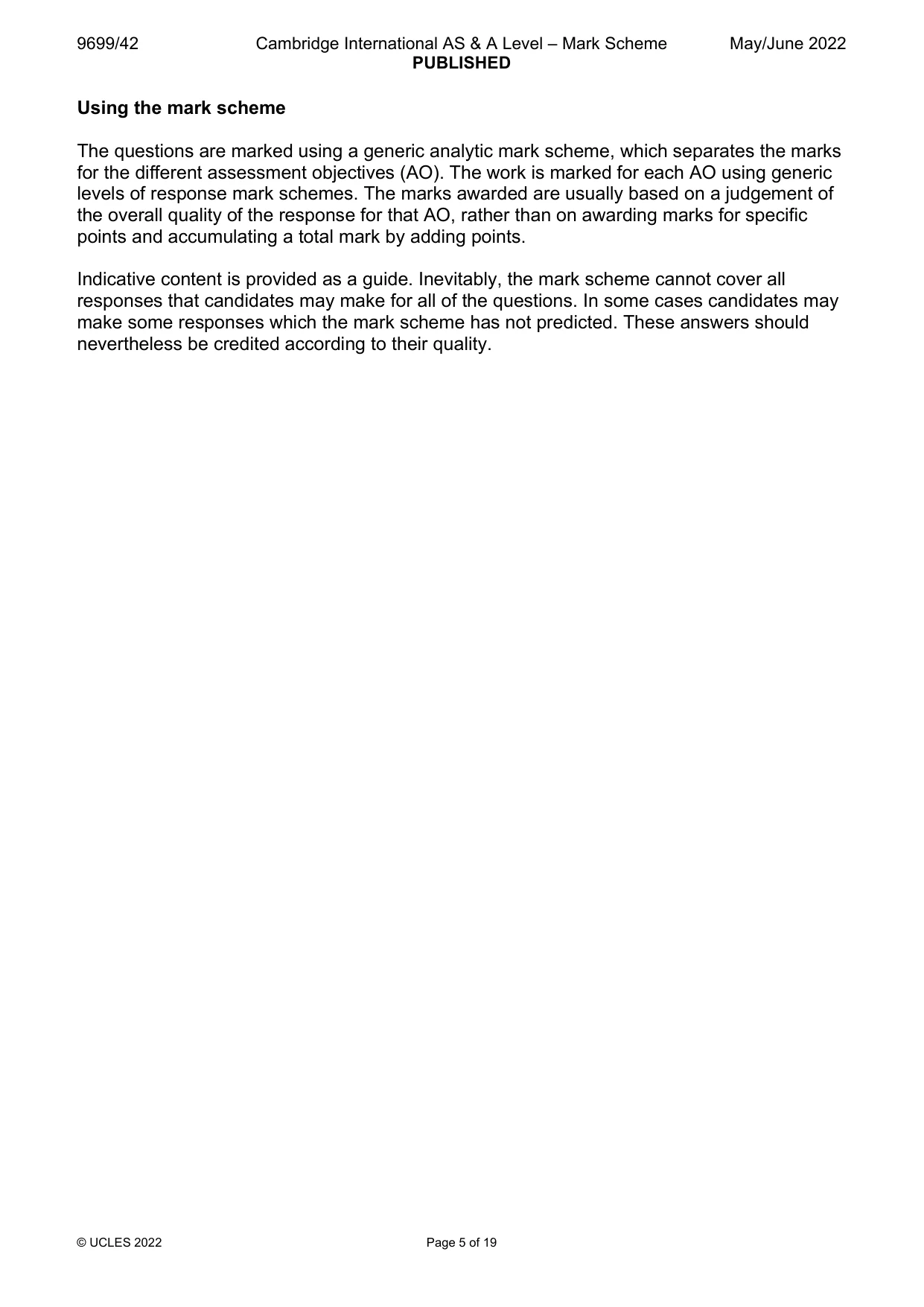 Mark scheme, page 5 of 19