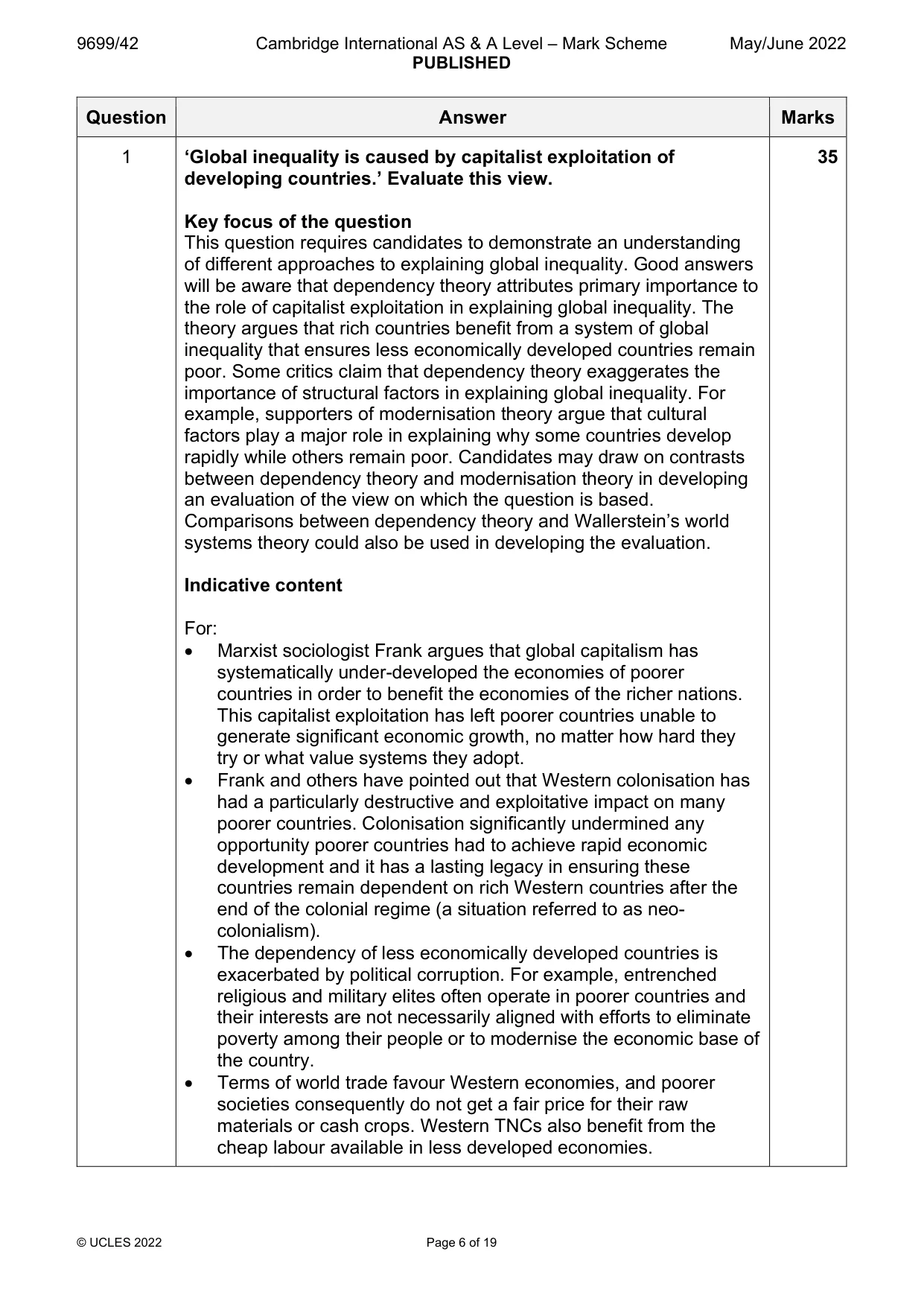 Mark scheme, page 6 of 19
