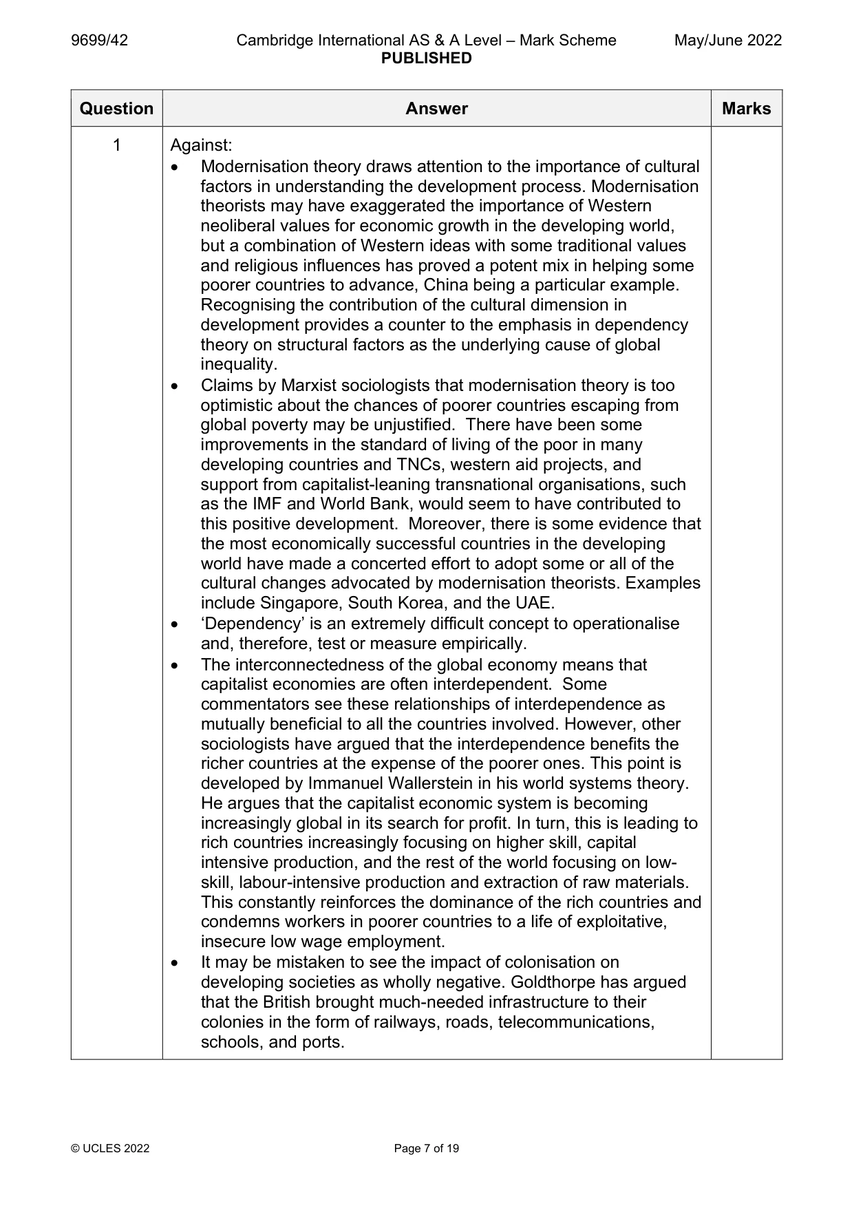 Mark scheme, page 7 of 19