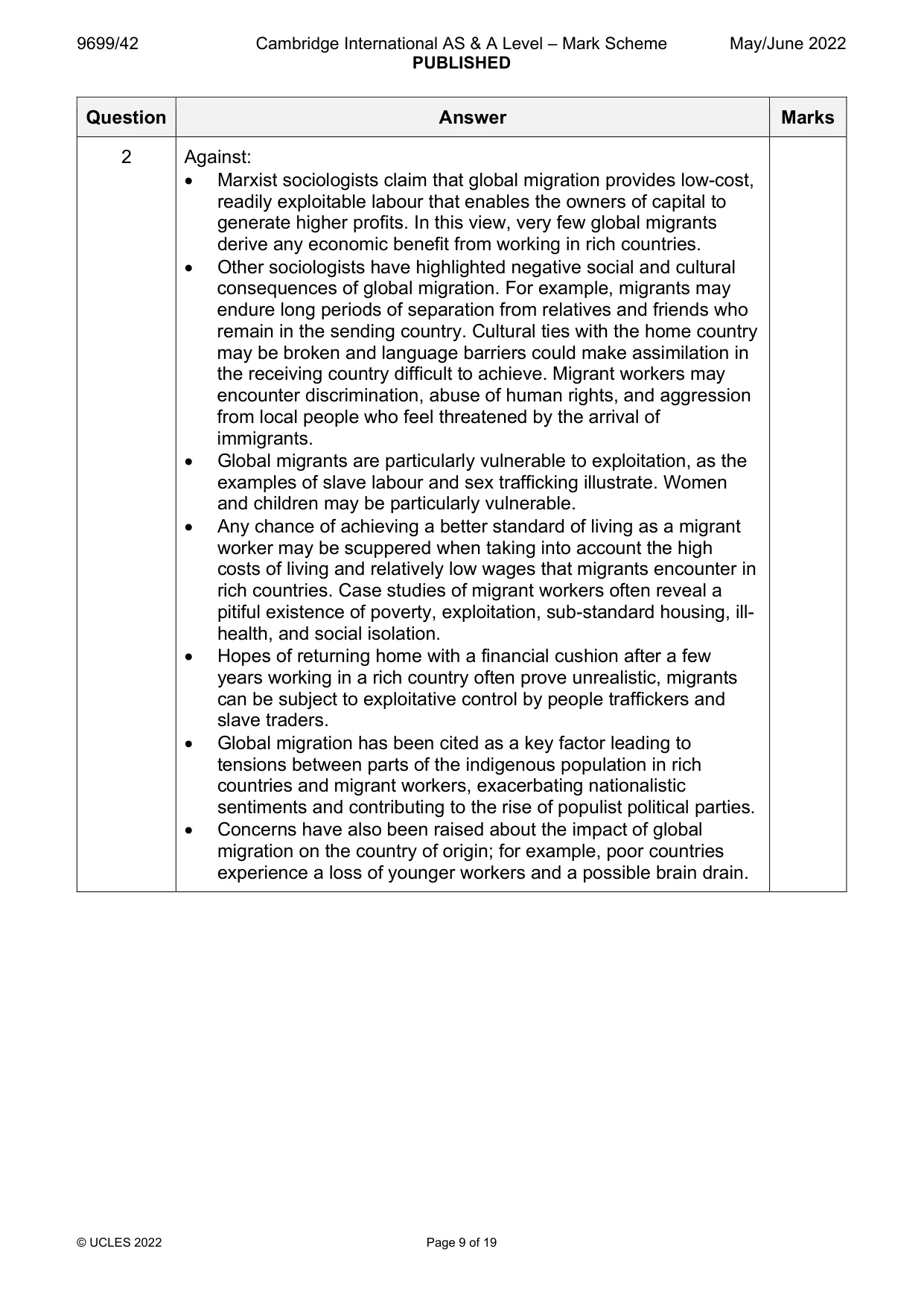 Mark scheme, page 9 of 19