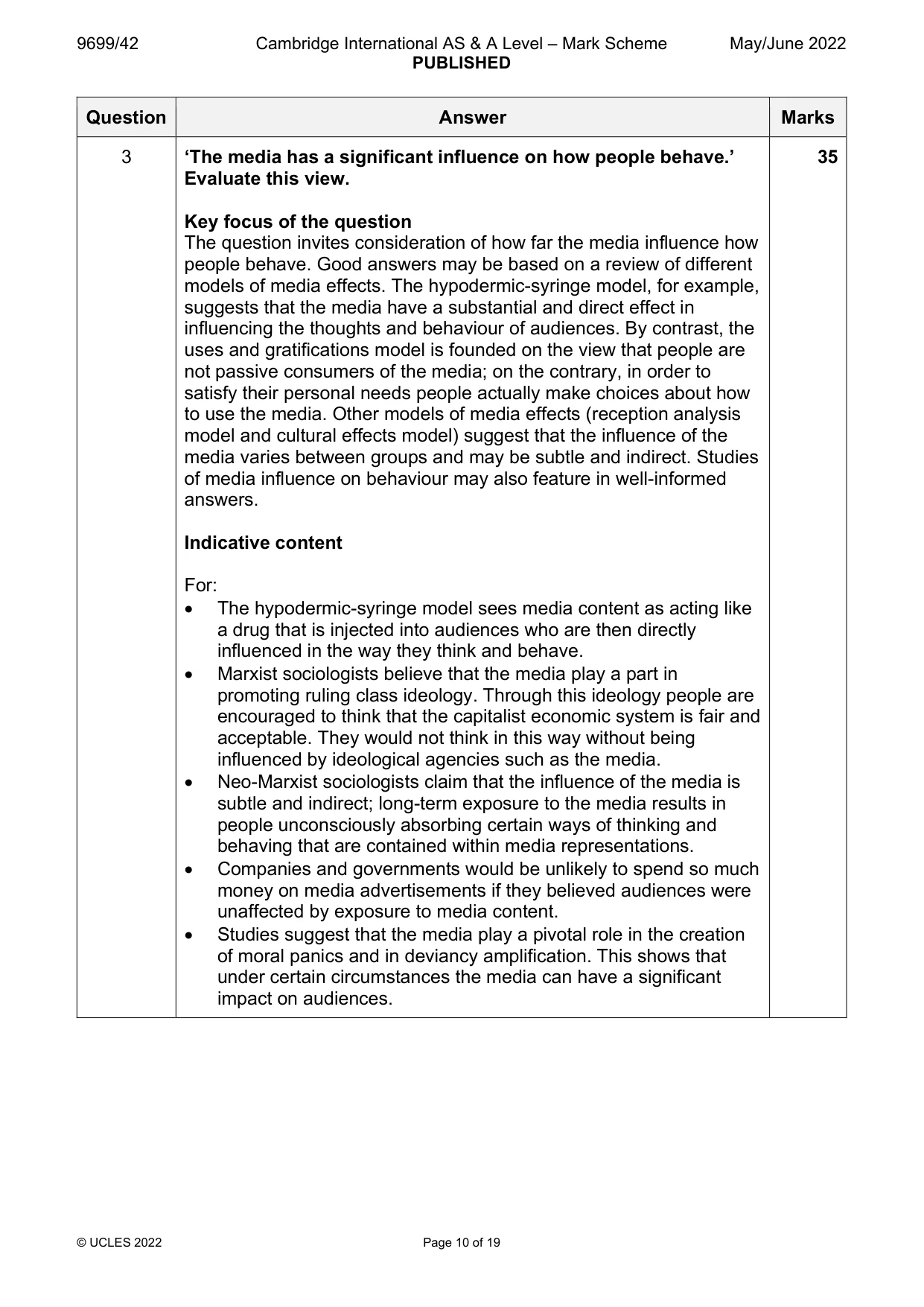 Mark scheme, page 10 of 19