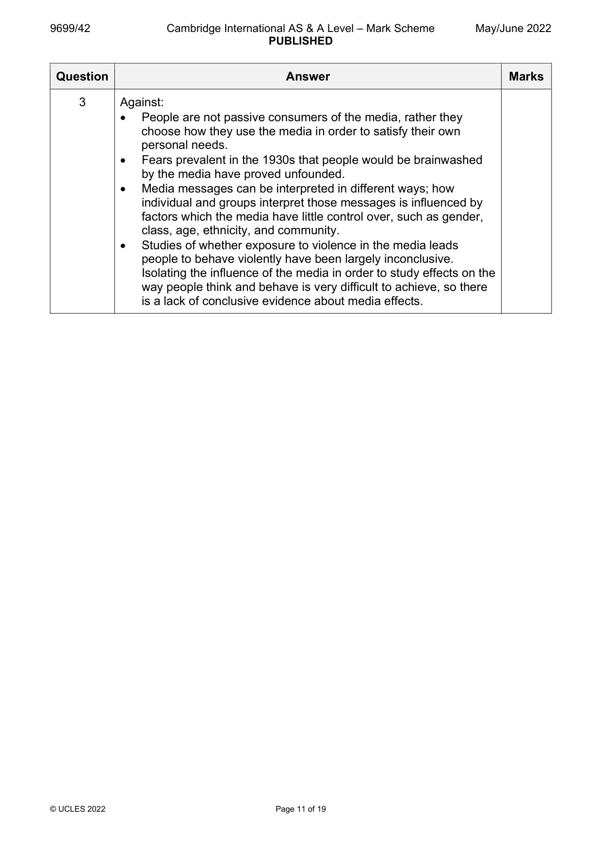Mark scheme, page 11 of 19