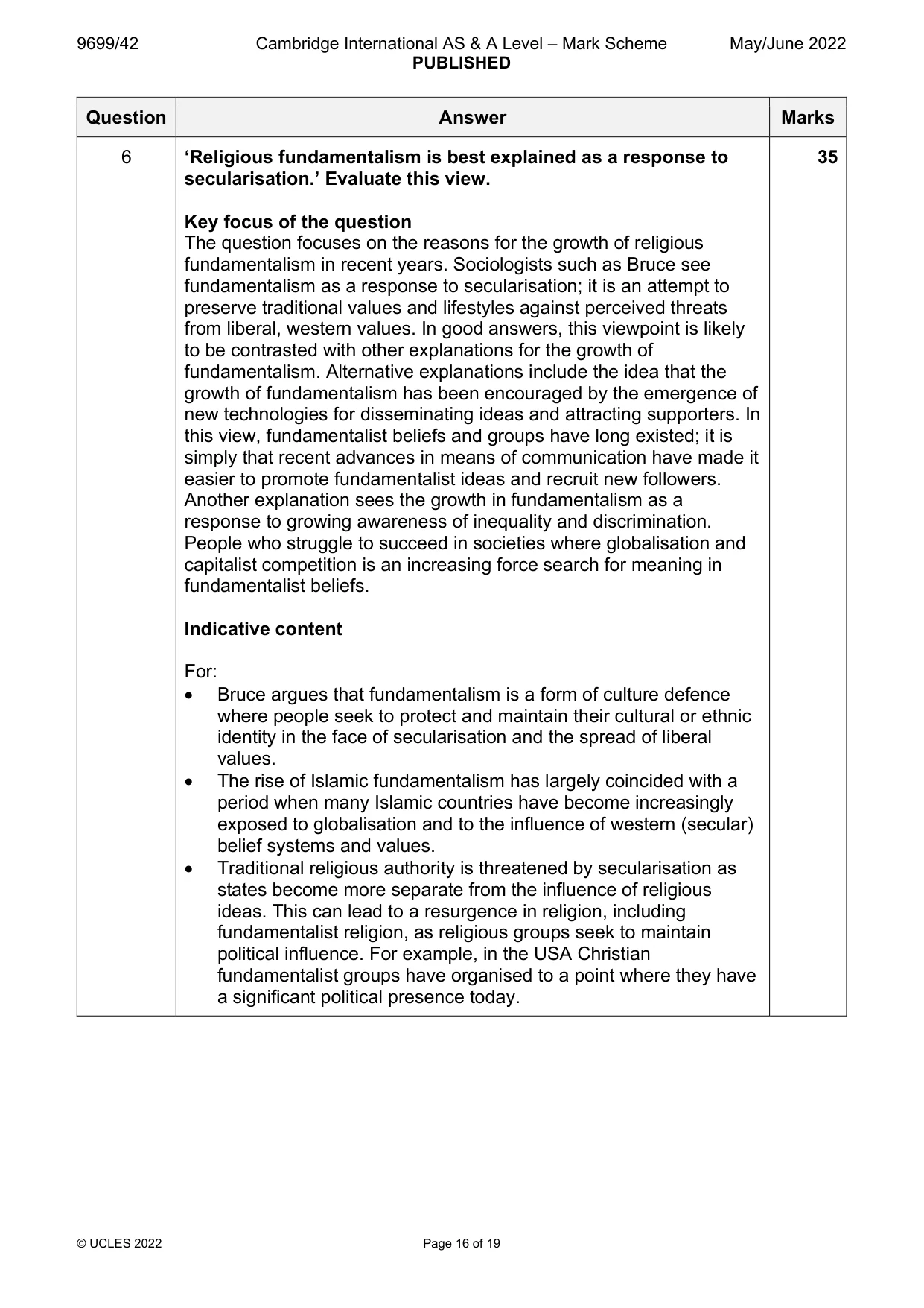 Mark scheme, page 16 of 19