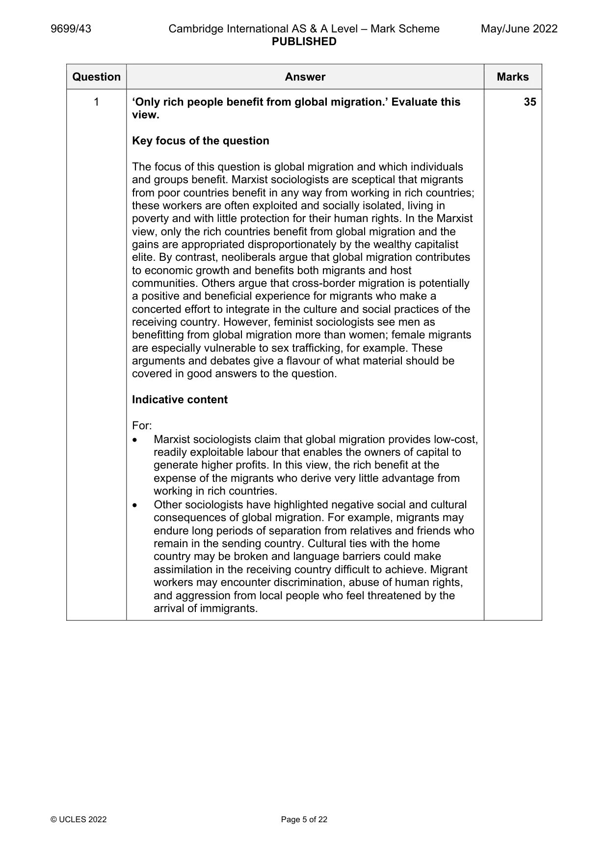 Mark scheme, page 5 of 22