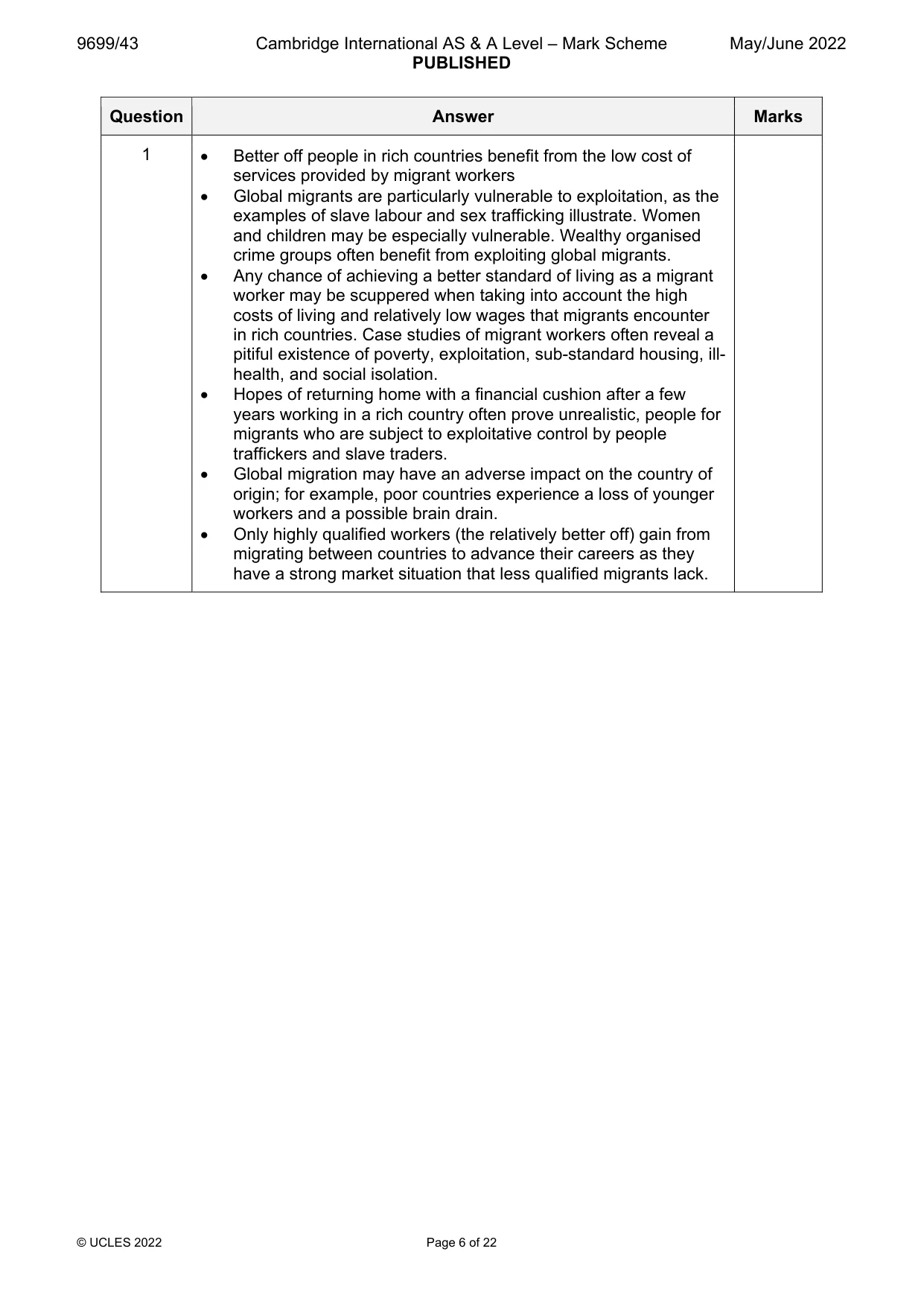 Mark scheme, page 6 of 22